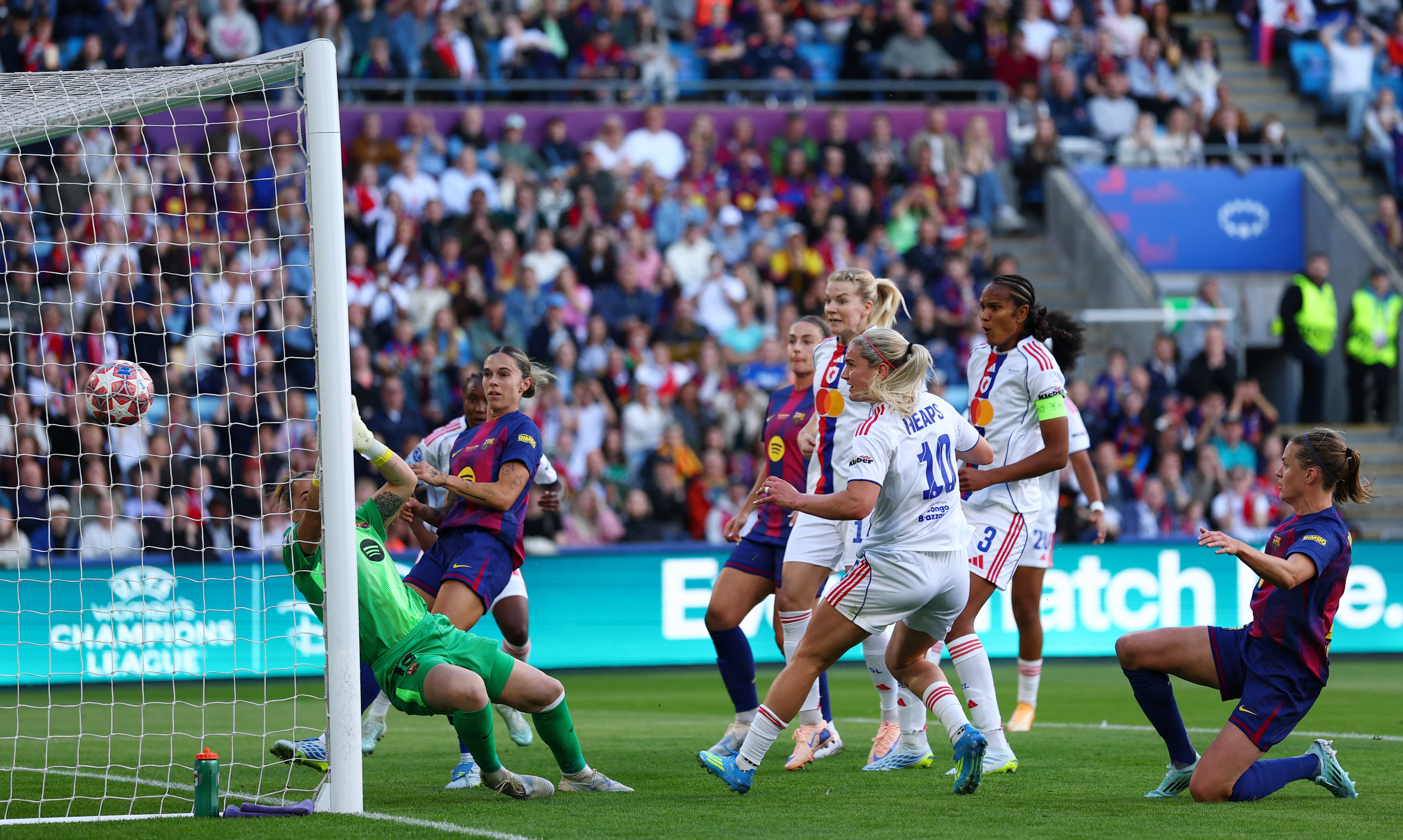 Lyon's Lindsey Heaps had a first-half goal disallowed