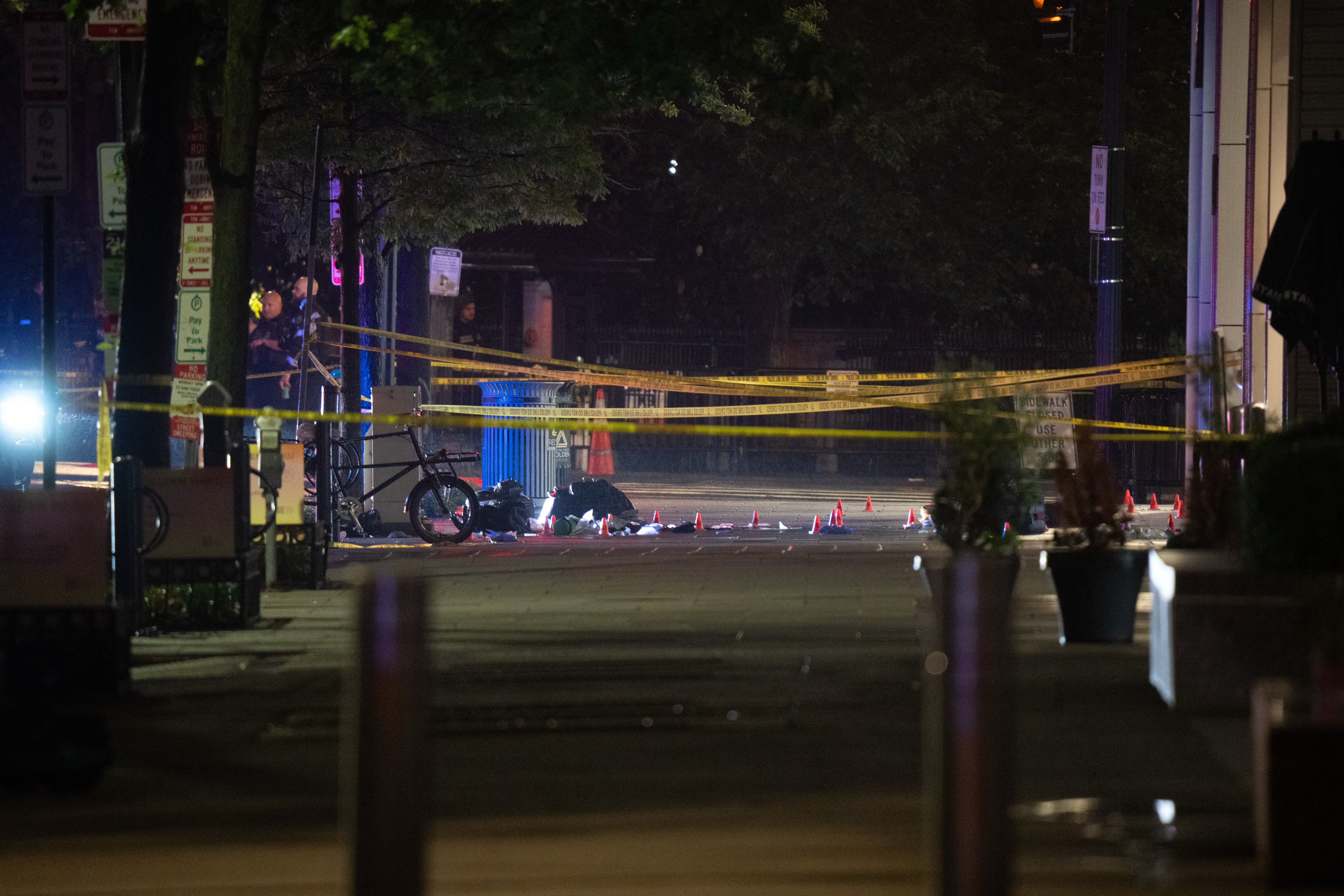 Secret Service and Metropolitan Police Department officers at the scene of a shooting near the White House on May 23, 2026 in Washington, DC (Getty)