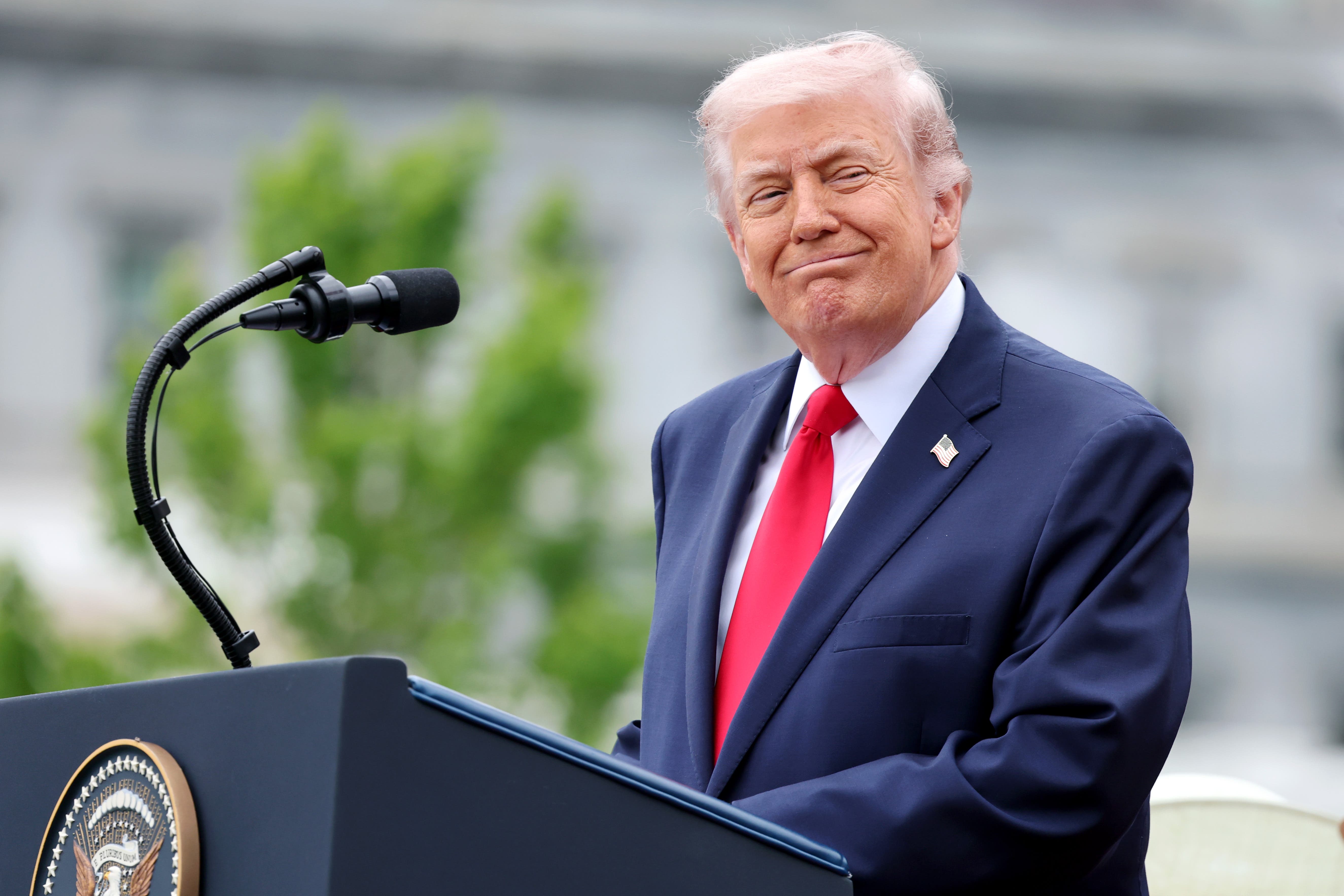 President Donald Trump went on a bizarre Truth Social posting spree Sunday morning, sharing an image of bombs being dropped on Iranian ships — despite saying that the U.S. was close to ending negotiations with Iran