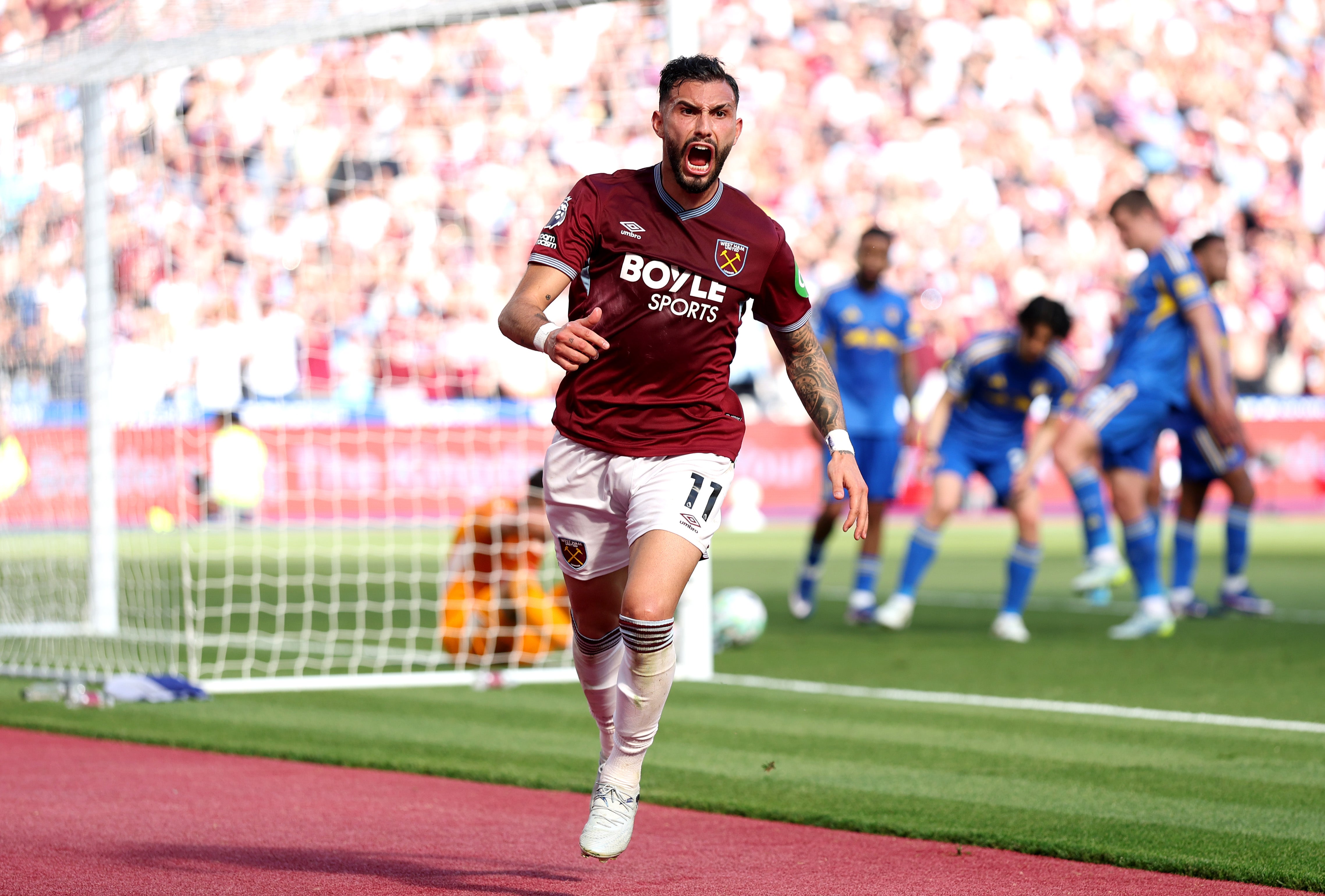 Taty Castellanos of West Ham United celebrates scoring (Getty)