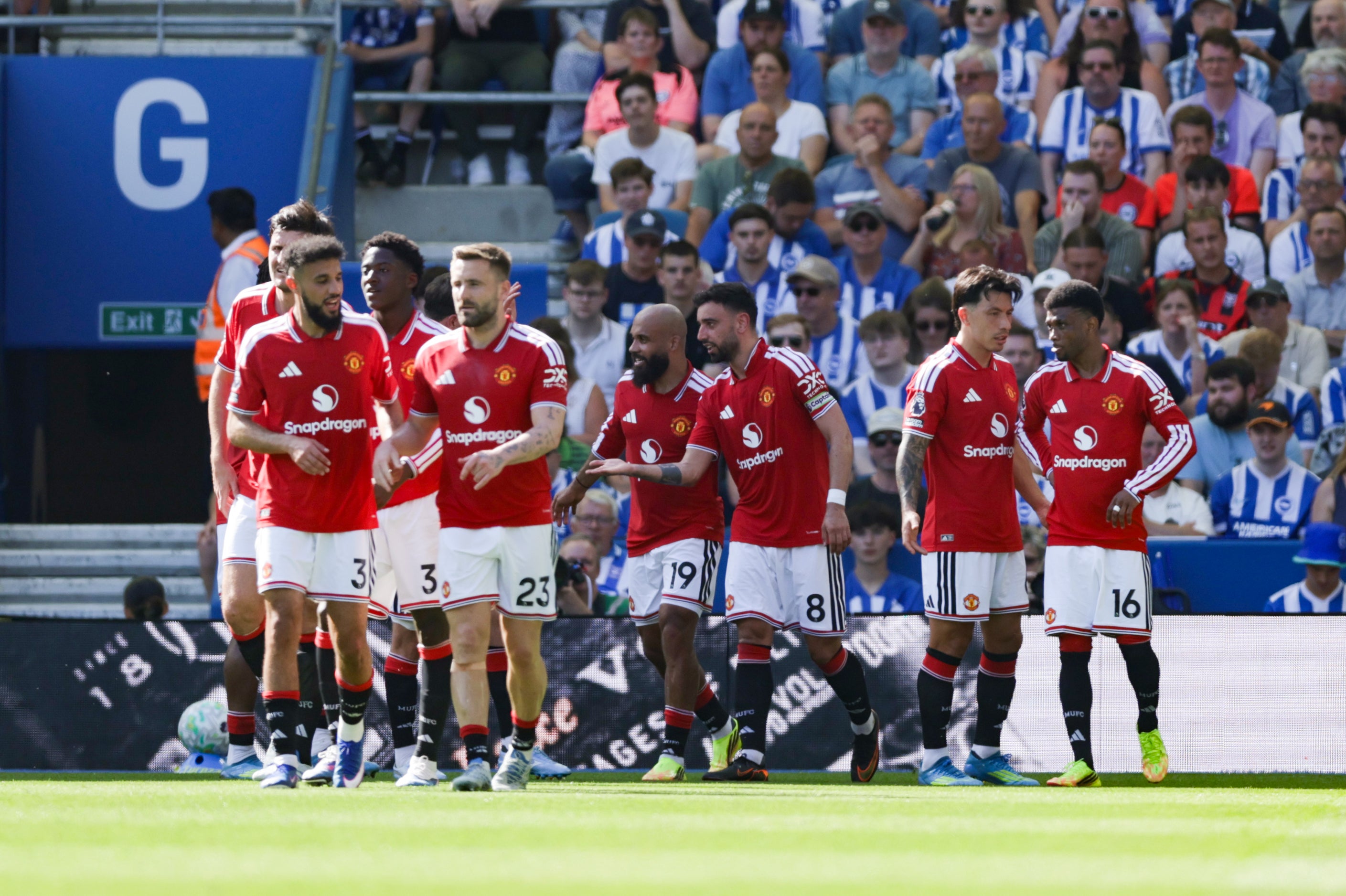 Bruno Fernandes takes the plaudits after Patrick Dorgu’s goal (Steven Paston/PA)