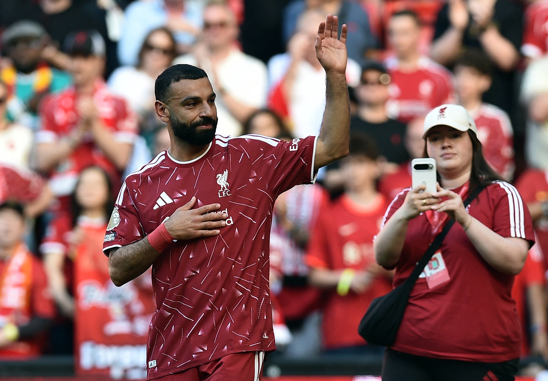 Mohamed Salah departs Liverpool to leave Anfield with an uncertain future (Reuters)