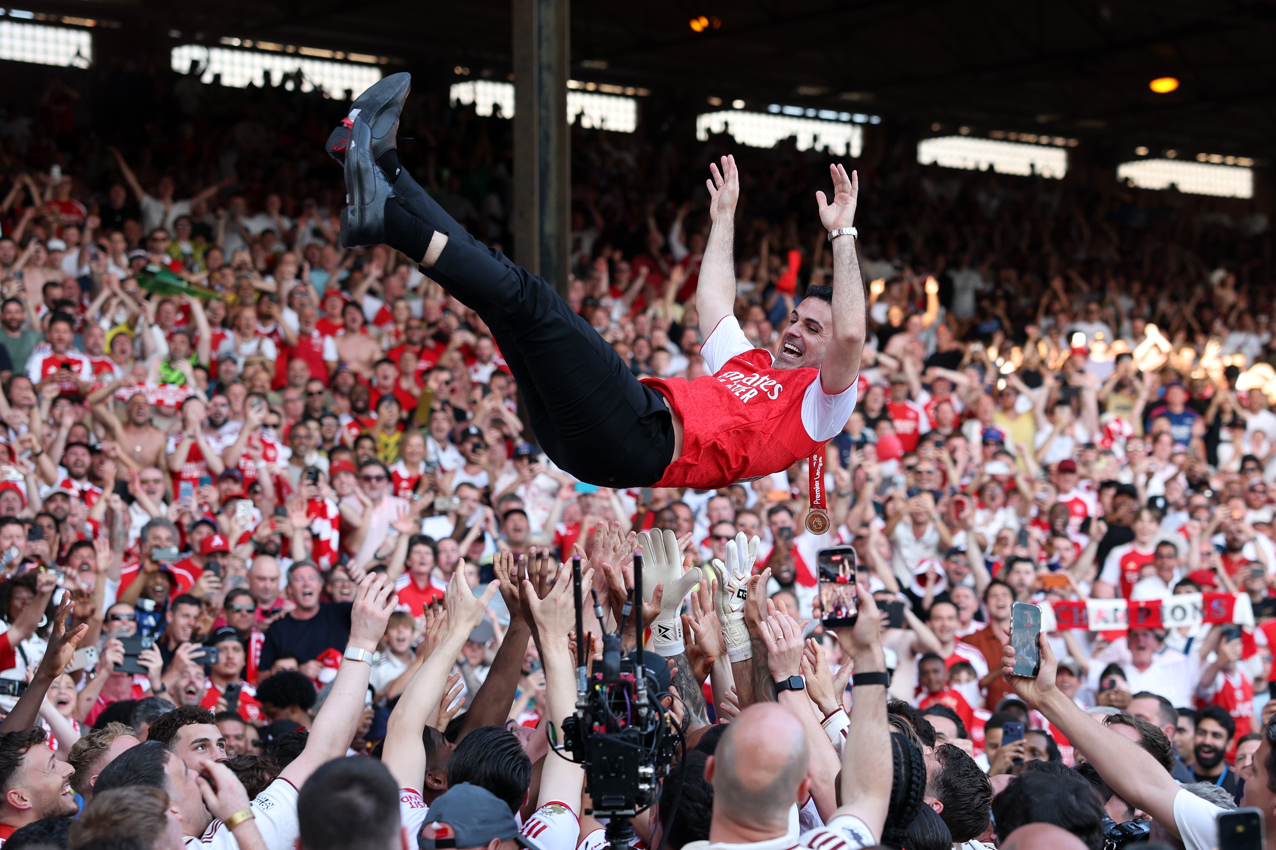 Arsenal are enjoying the celebratory feeling before knuckling down ahead of the Champions League final