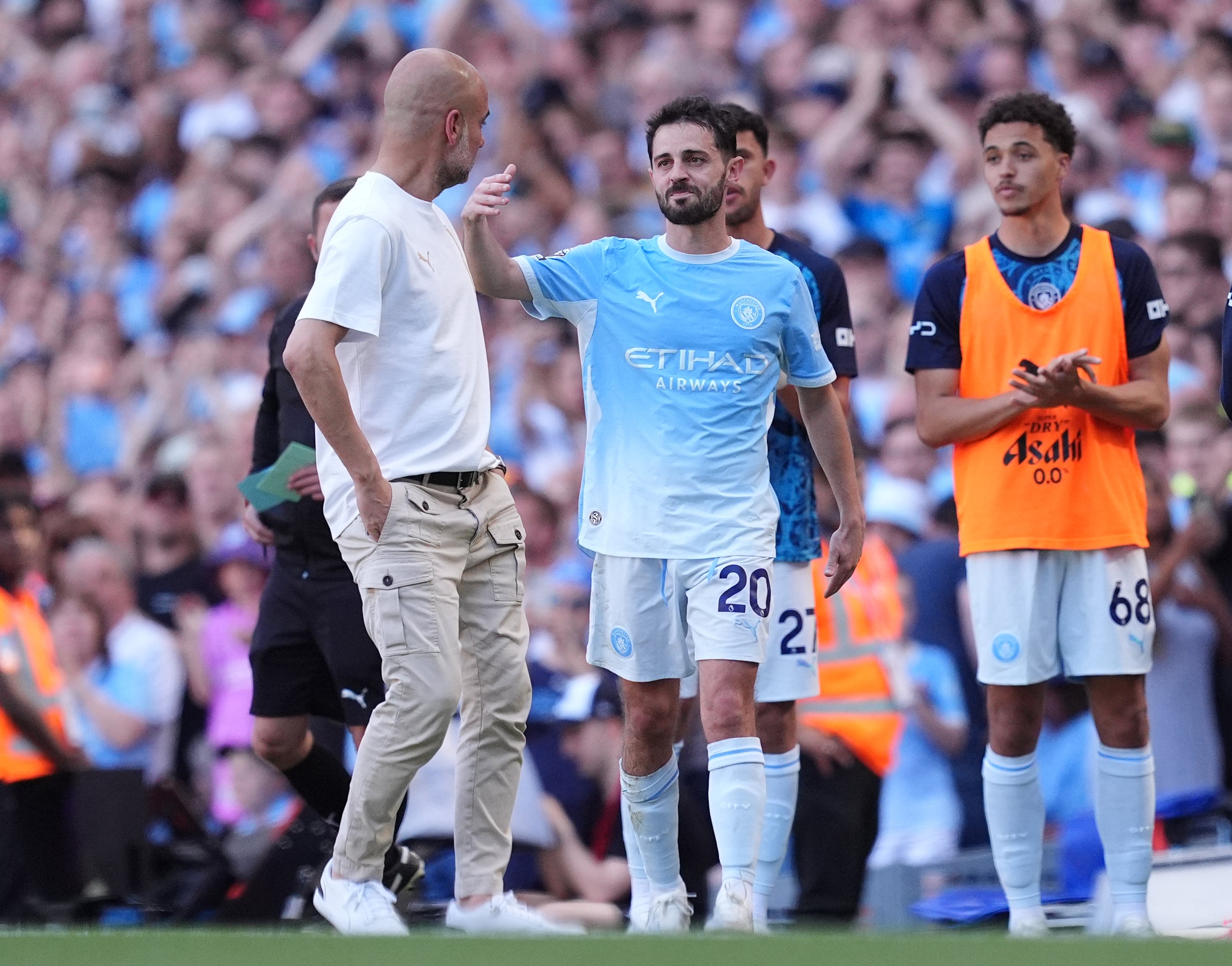 Silva was substituted during the second half (Martin Rickett/PA)