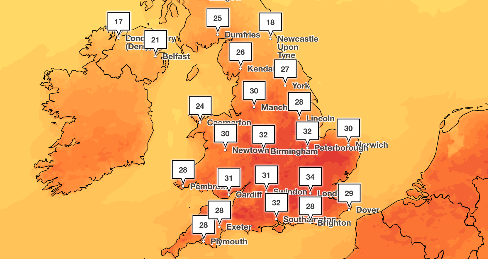 More hot weather is forecast for Tuesday