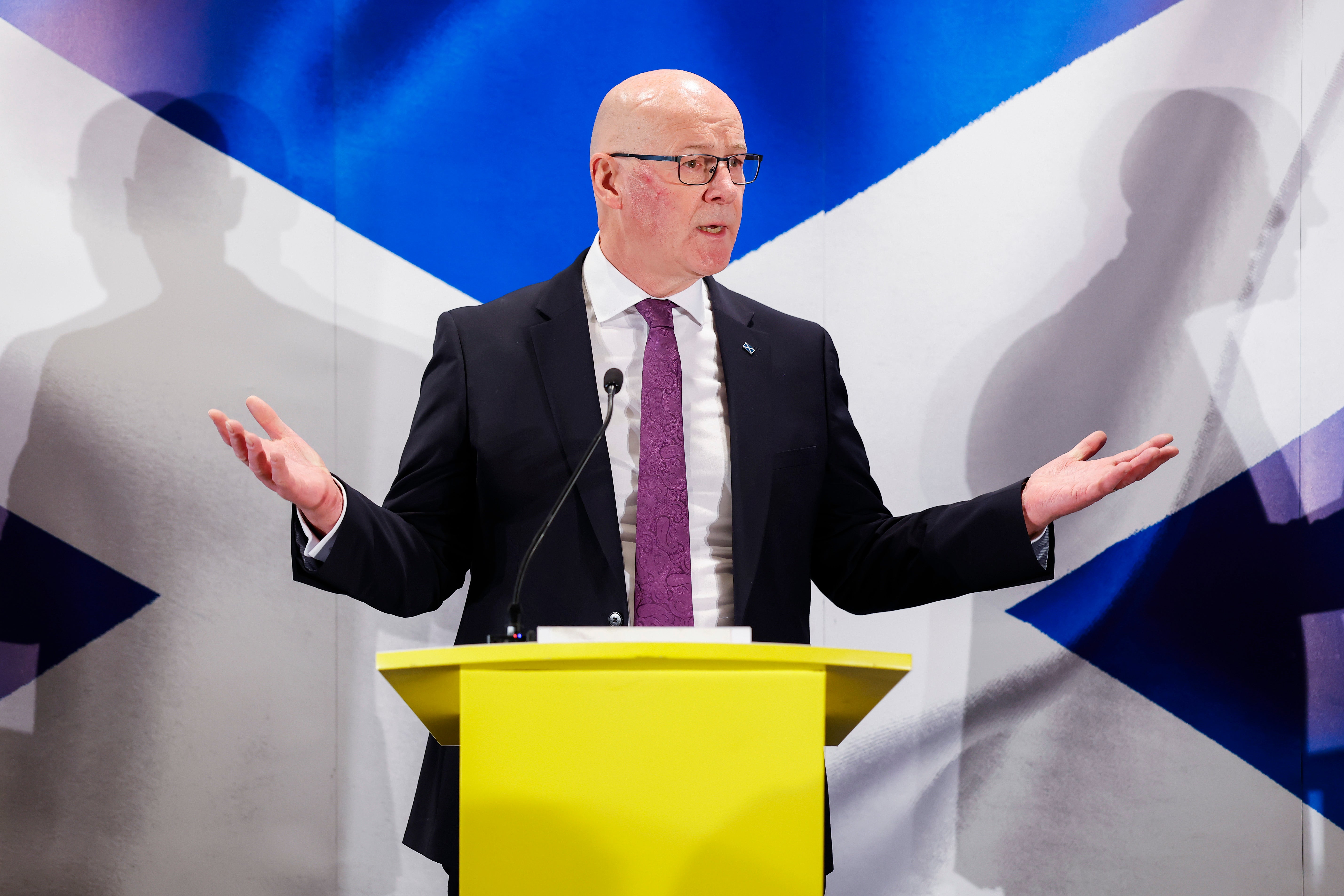 John Swinney held a press conference following Peter Murrell's embezzlement hearing (Getty)
