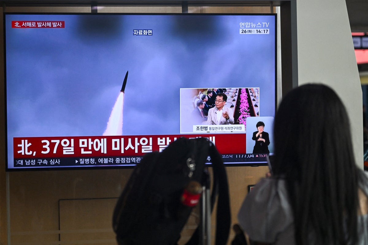North Korea fires missiles as South Korean leader seeks nuclear-powered submarines