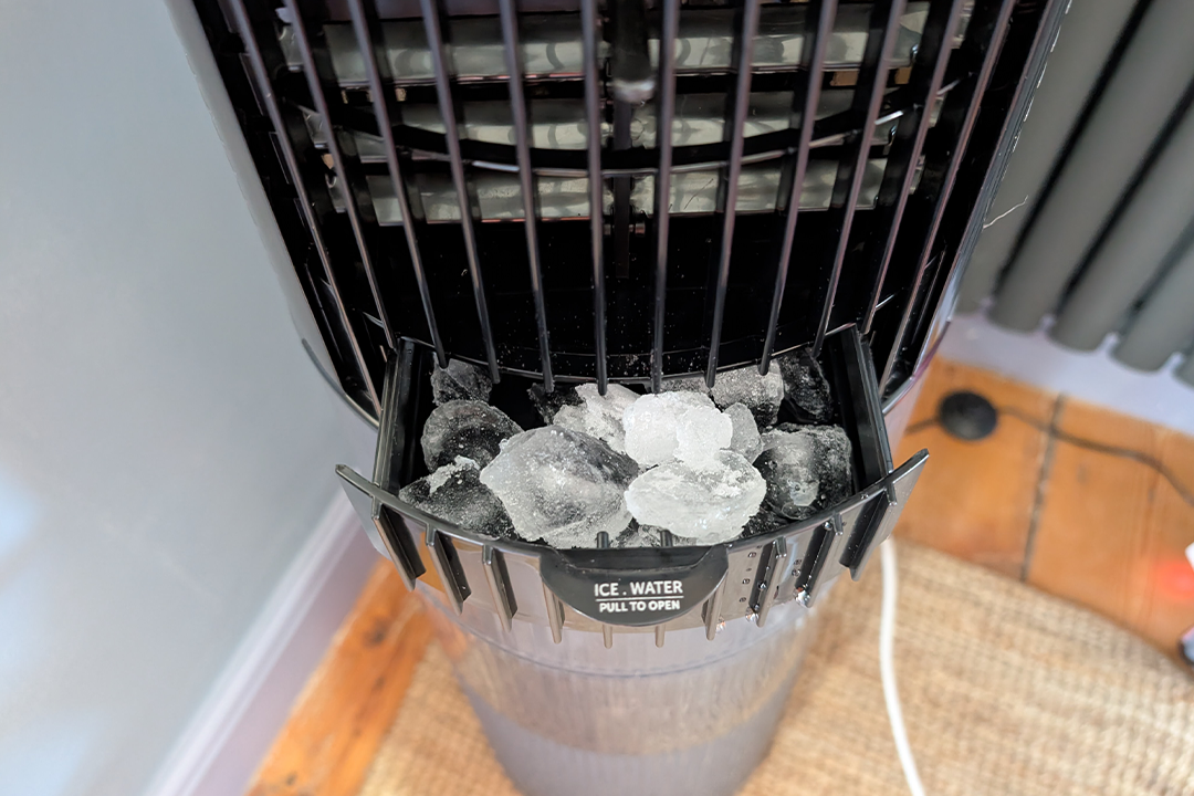 Instead of a removable tank or top-fill design, you pull out a drawer at the front to add water (Joanne Lewsley/The Independent)