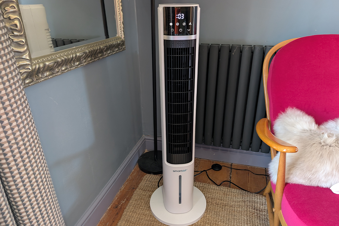 Rather than relying on internal vents shifting side to side, the whole unit rotates through a 70-degree arc (Joanne Lewsley/The Independent)