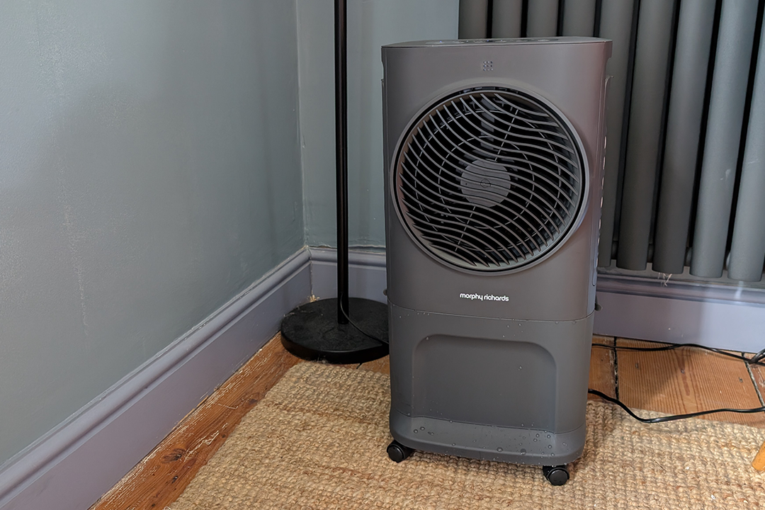 Airflow is punchy where you’re right next to it but tops out at around 1.5m/s a metre away (Joanne Lewsley/The Independent)