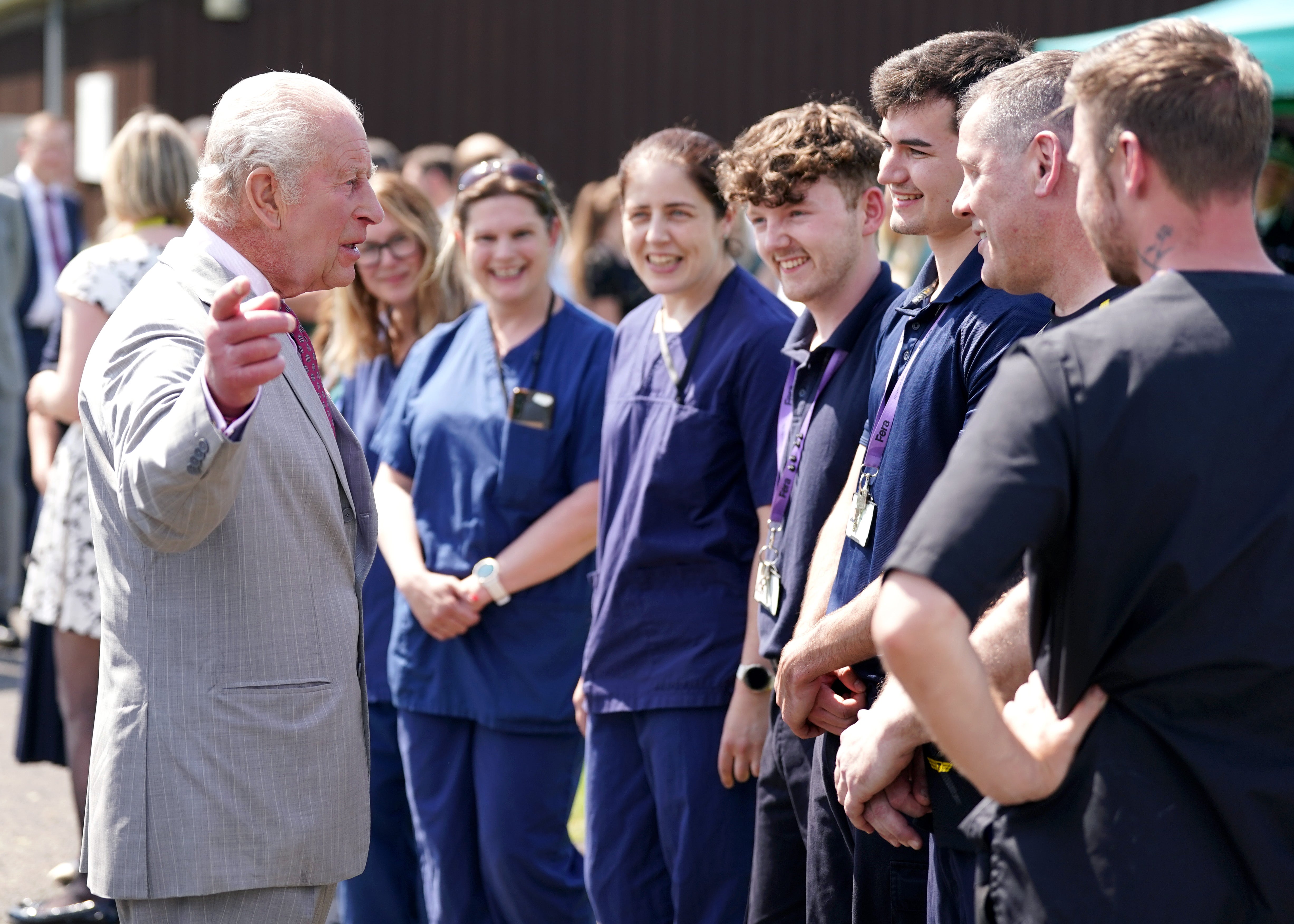 The King speaks to scientists and researchers (Dominic Lipinski/PA) (PA Wire)