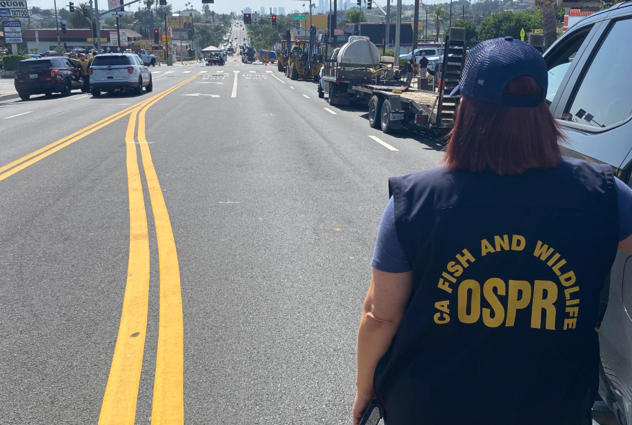 The pipeline was struck by a telecommunications contractor near the intersection of East Cesar E. Chavez Avenue and North Eastern Avenue