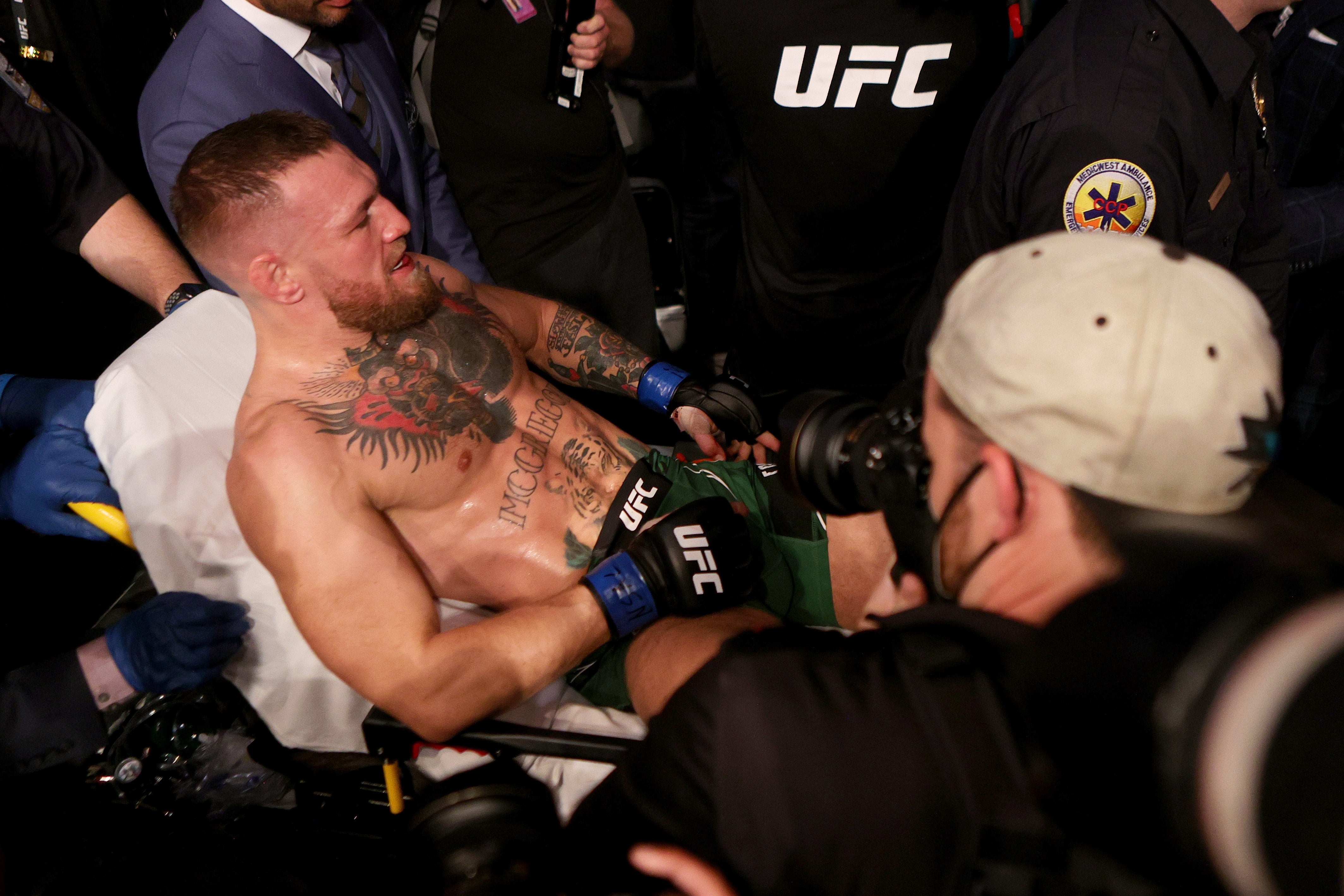 McGregor suffered a broken leg in his last fight, a 2021 loss to Dustin Poirier