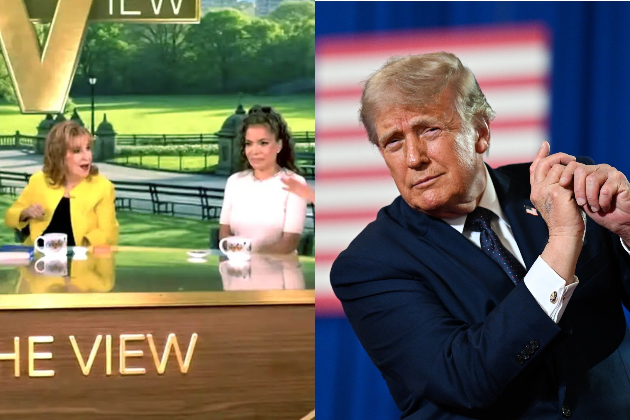 The View skewers Trump for posting on social media while skipping son&rsquo;s wedding