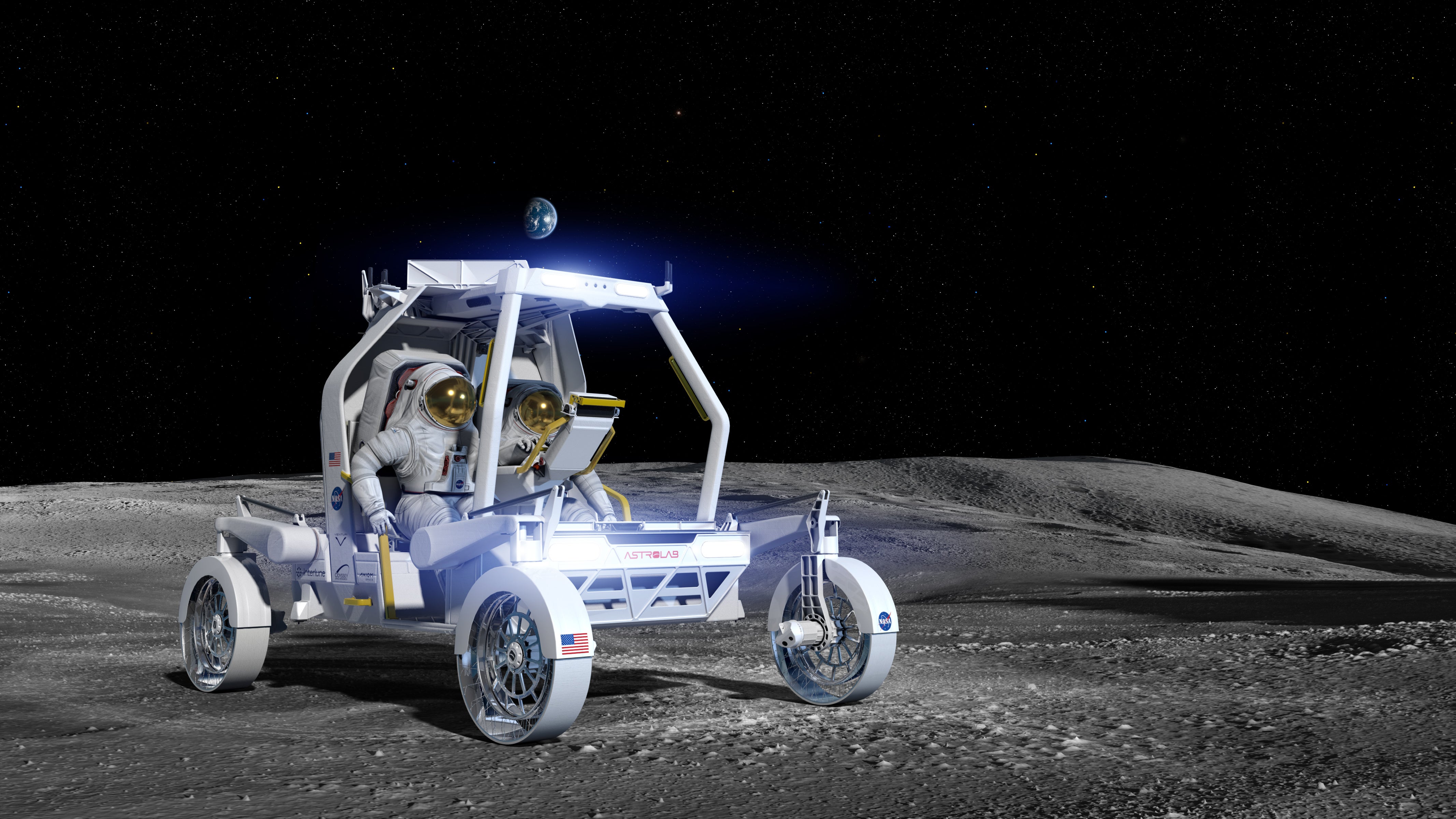 Lunar rover vehicles will help explore the Moon’s surface (Astrolab via AP)