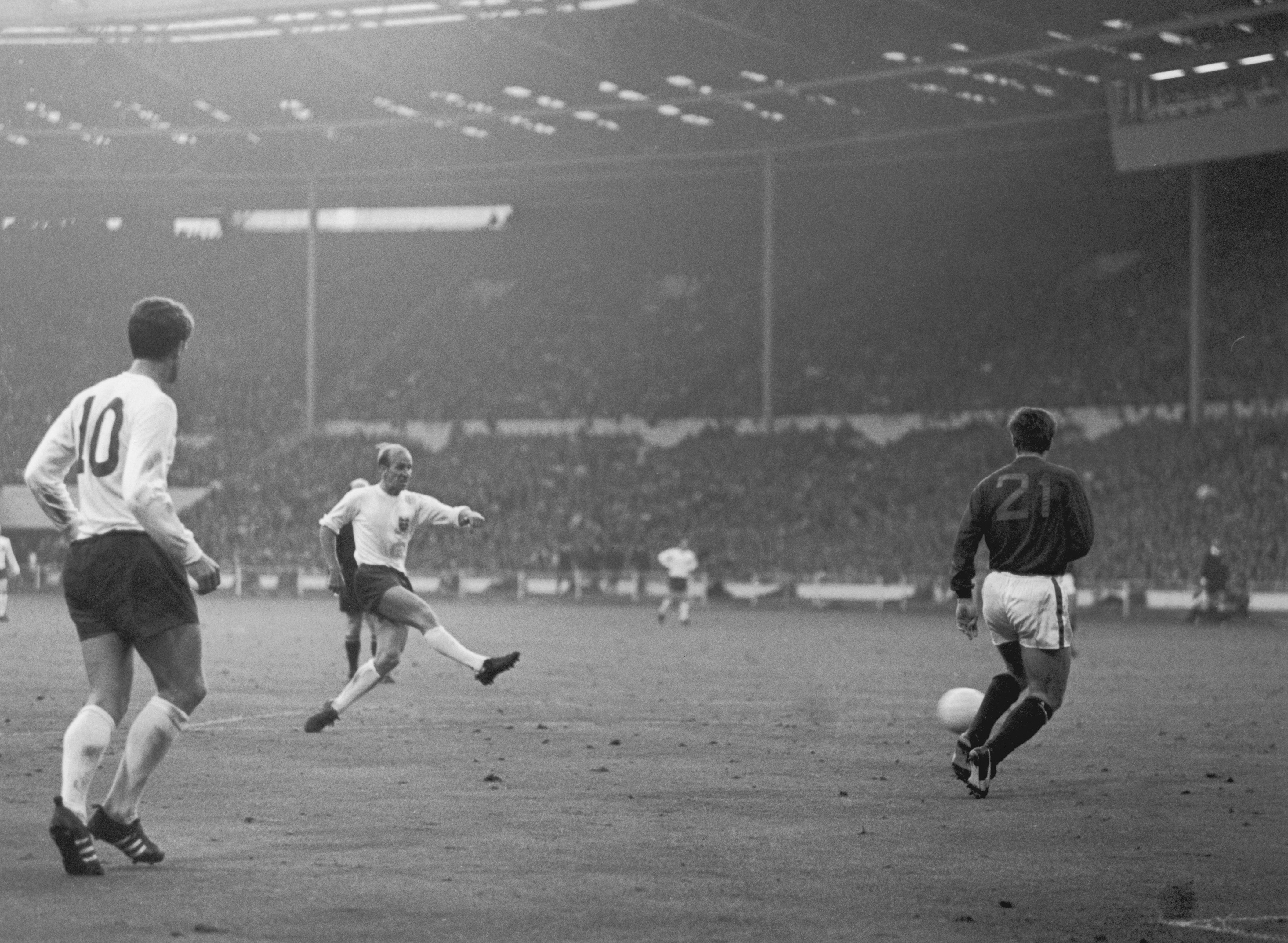 Bobby Charlton scored a match-winning brace against Portugal in the 1966 semi-finals
