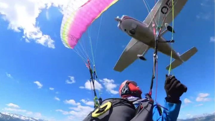 Paraglider narrowly escapes death after mid-air collision with plane over Austrian Alps