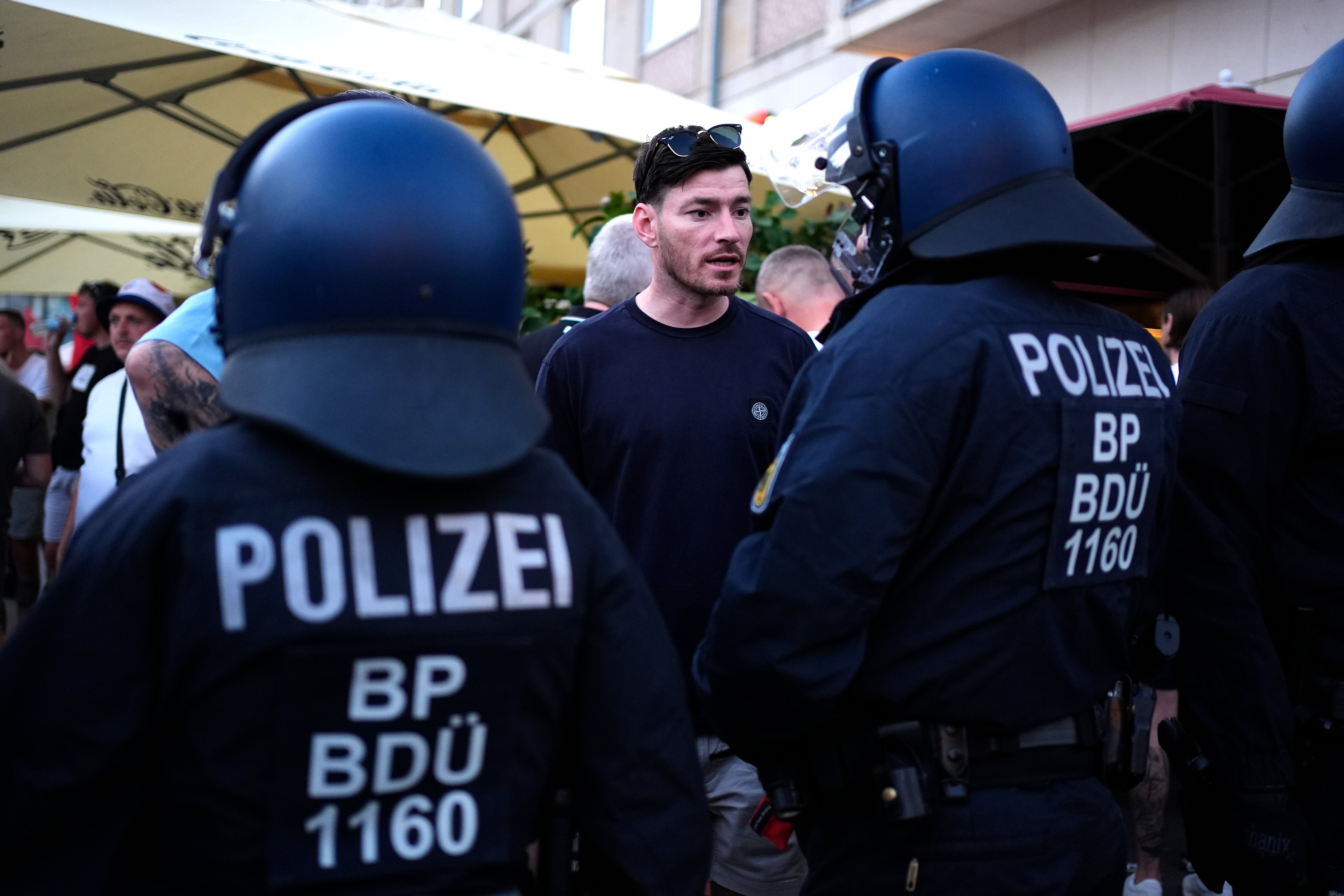The Press Association reported the disturbance happened outside an Irish bar, where German police later detained several English people