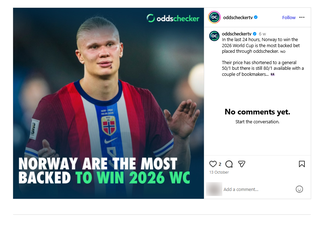 The Oddschecker ad featuring Erling Haaland which has been banned by the ASA. (ASA/PA)