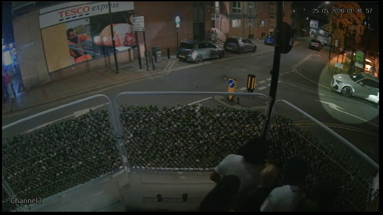 South Yorkshire Police shared CCTV footage of a white Audi at the junction of Eldon Street and West Hill Street near the One Four One bar in Sheffield, where a 30-year-old woman died following a shooting on Monday