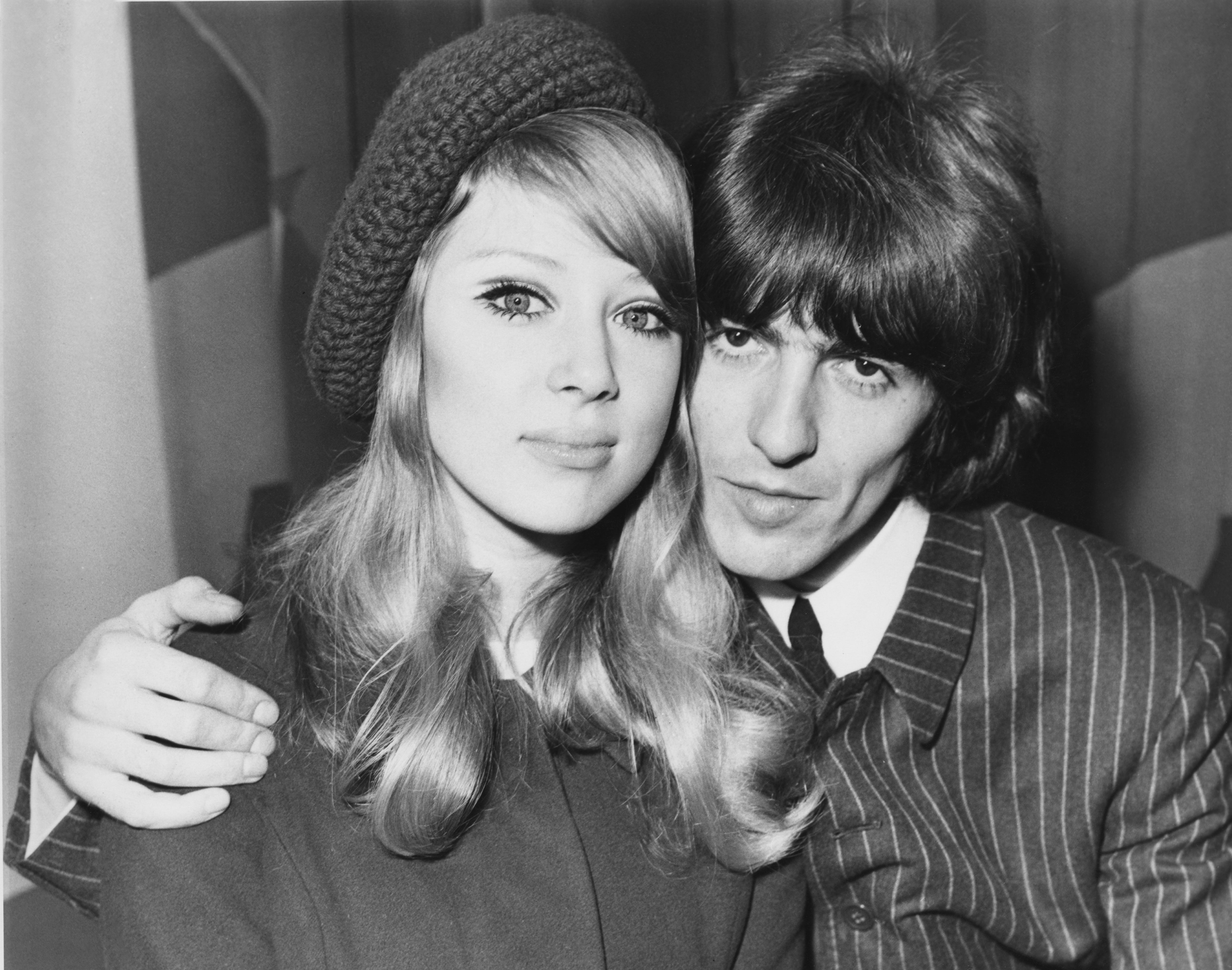 Pattie and George the day after their wedding in 1966