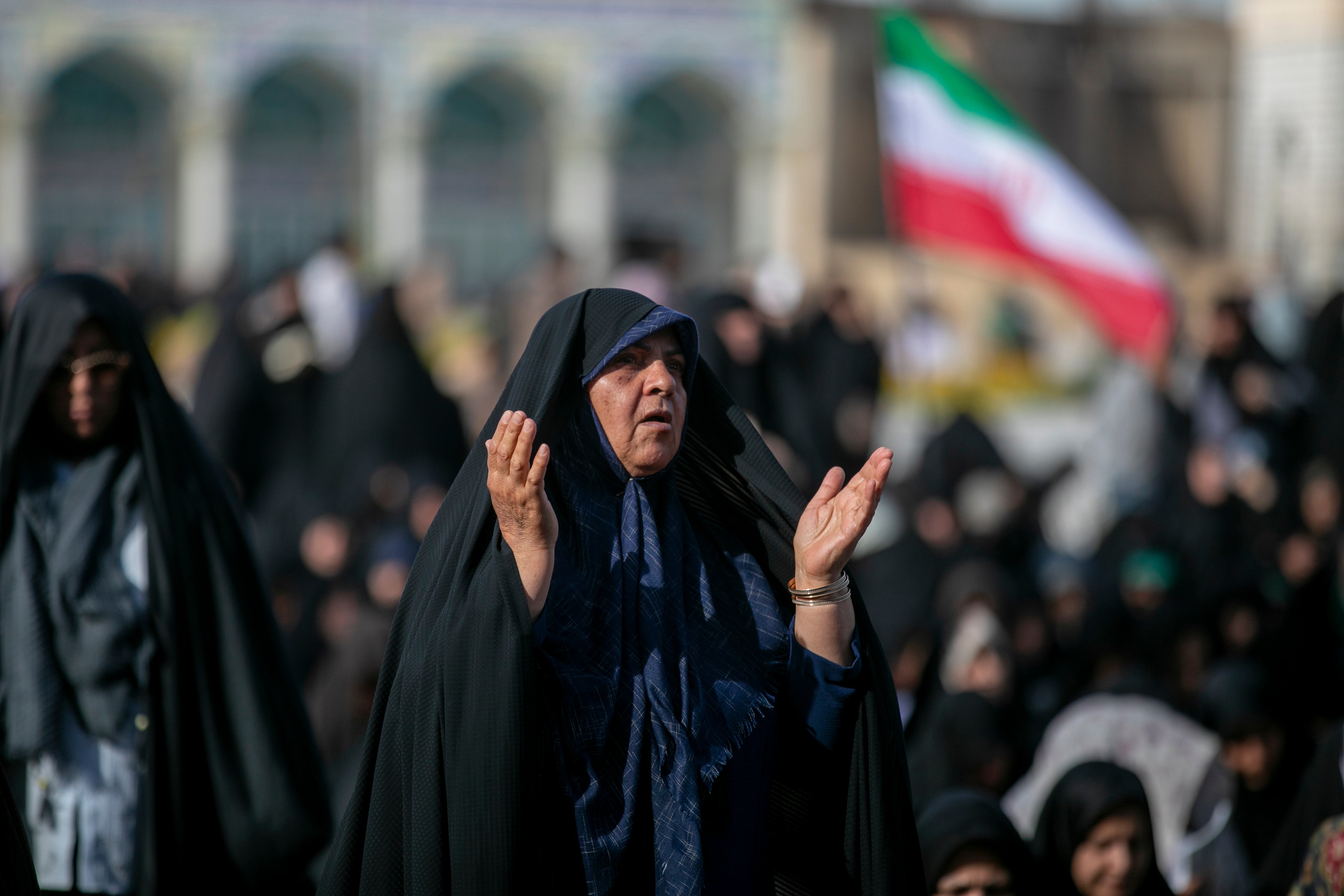 A woman attends a religious ceremony during Eid al-Adha in Qom, Iran. Eid-ul-Adha honours the willingness of Prophet Ibrahim to sacrifice his son, Ismail, in obedience to God's command and marks the conclusion of the annual Hajj pilgrimage to Mecca