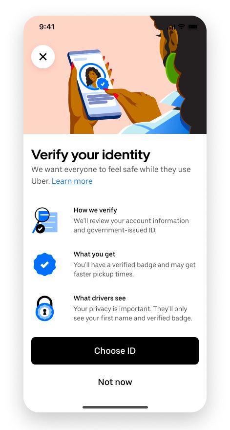 Passengers can now gain verified badges by completing identity checks or uploading a selfie (PA)