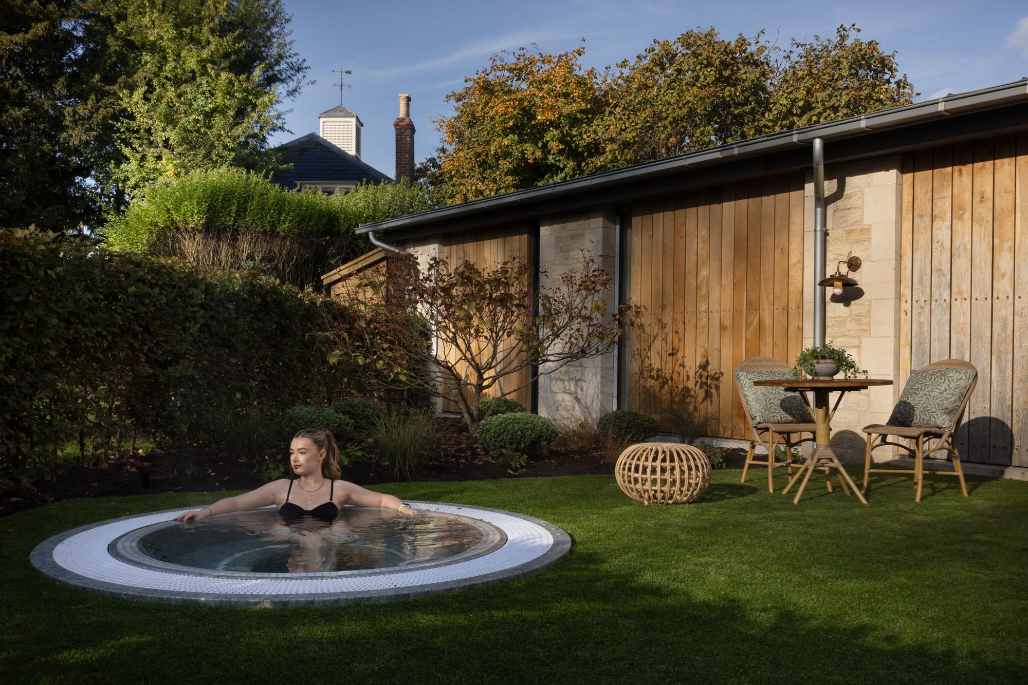 The outdoor hot tub at Woolley Grange spa (Woolley Grange)