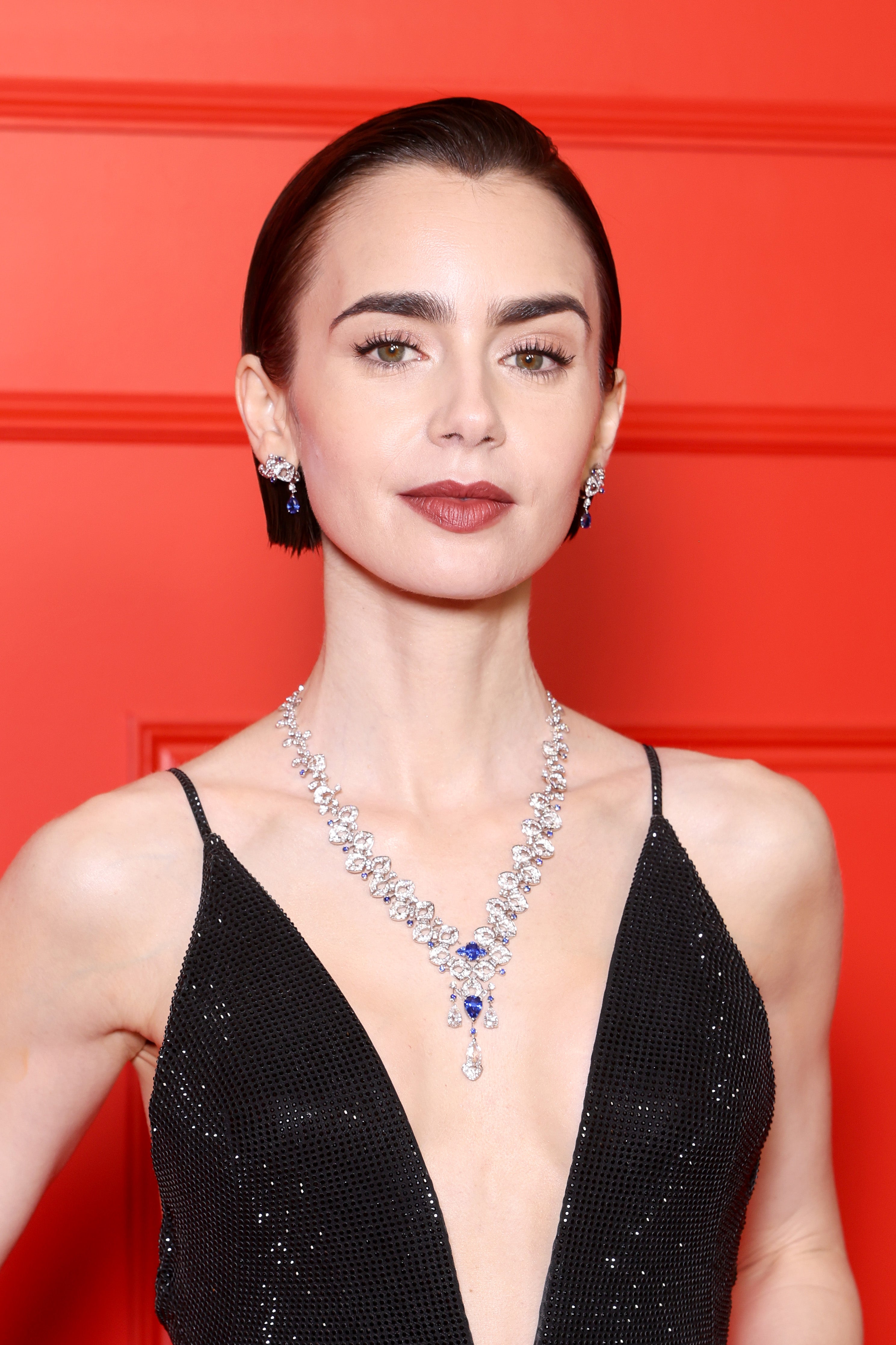 Chic: Lily Collins opted for a micro bob in 2025