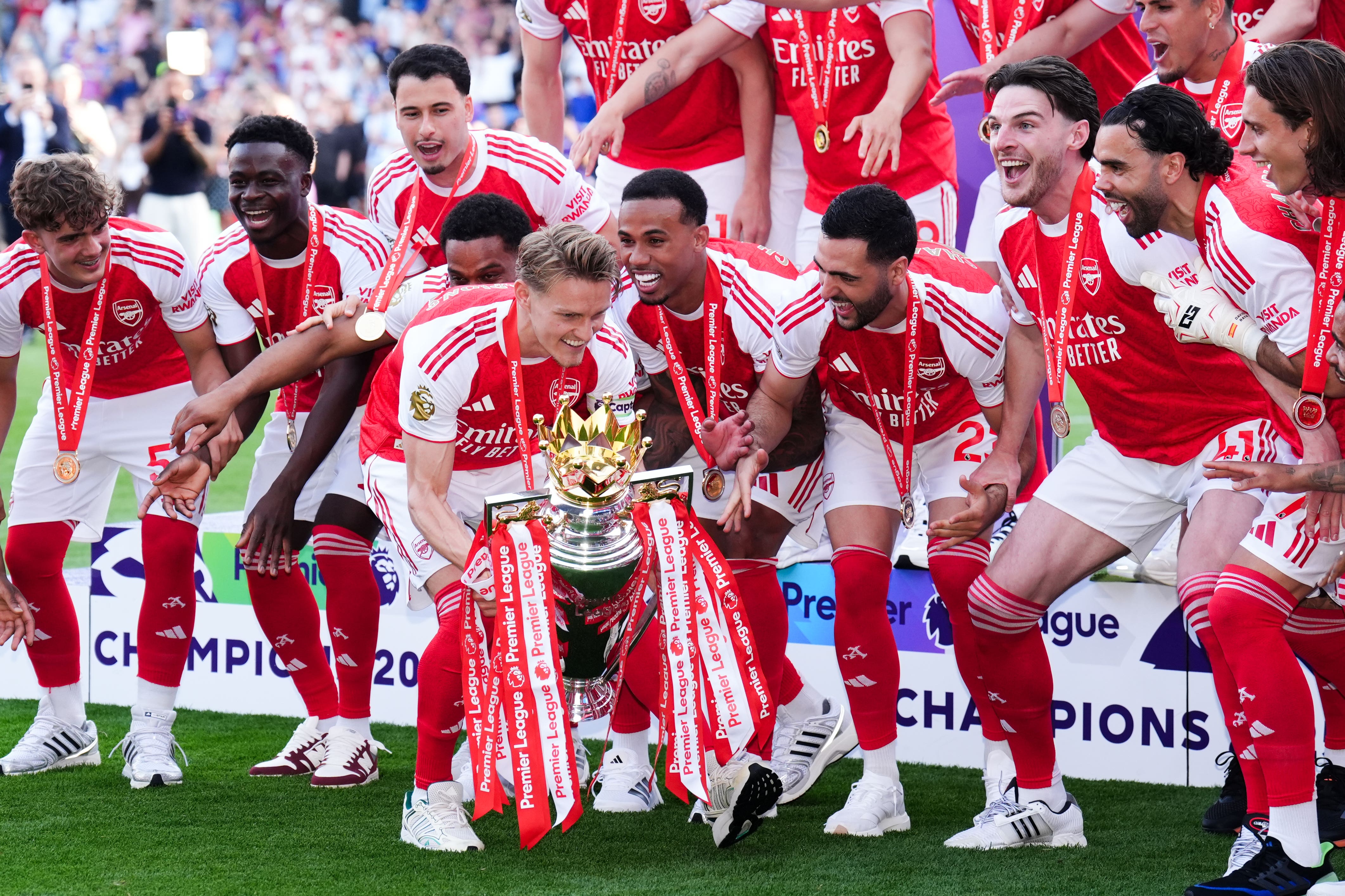 Arsenal had to battle virtually to the last to secure the Premier League title