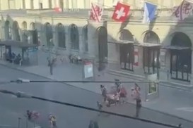 People scatter amid a reported knife attack in Switzerland (Blick)