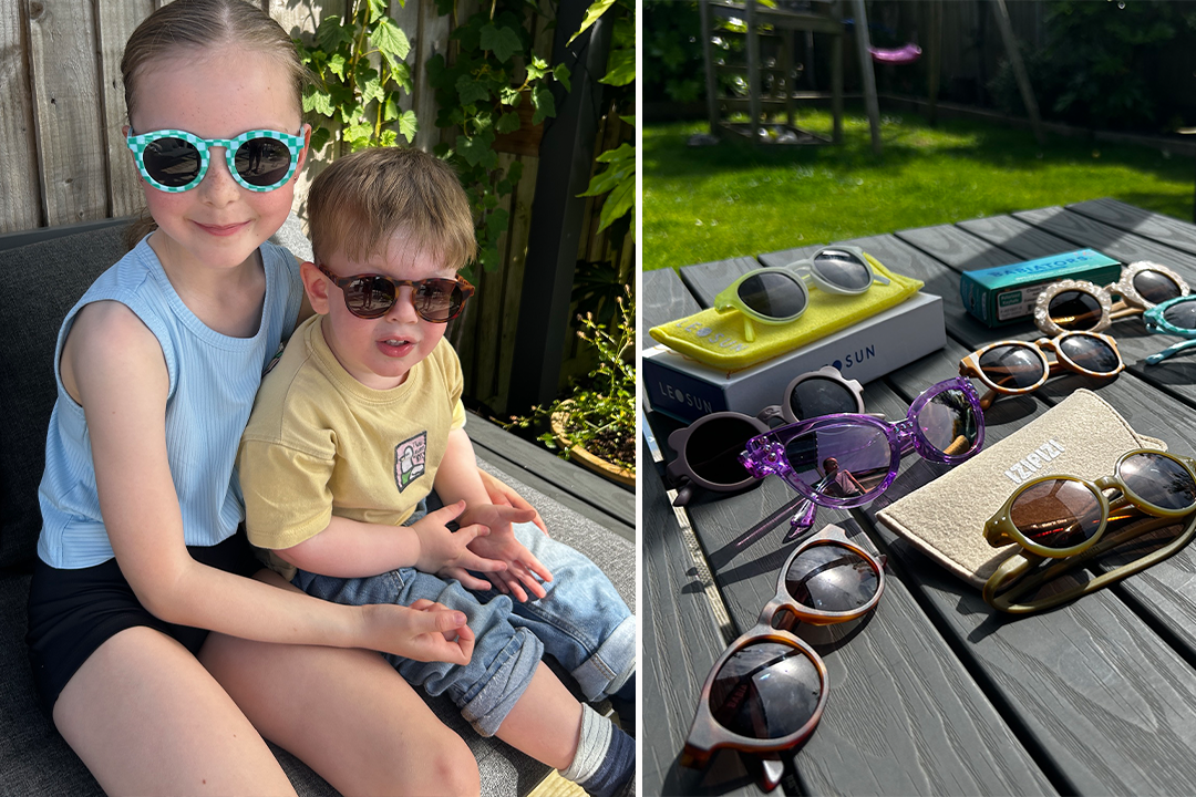 My mini testers tried a wide range of kids' sunglasses (Rebecca Moore/The Independent)