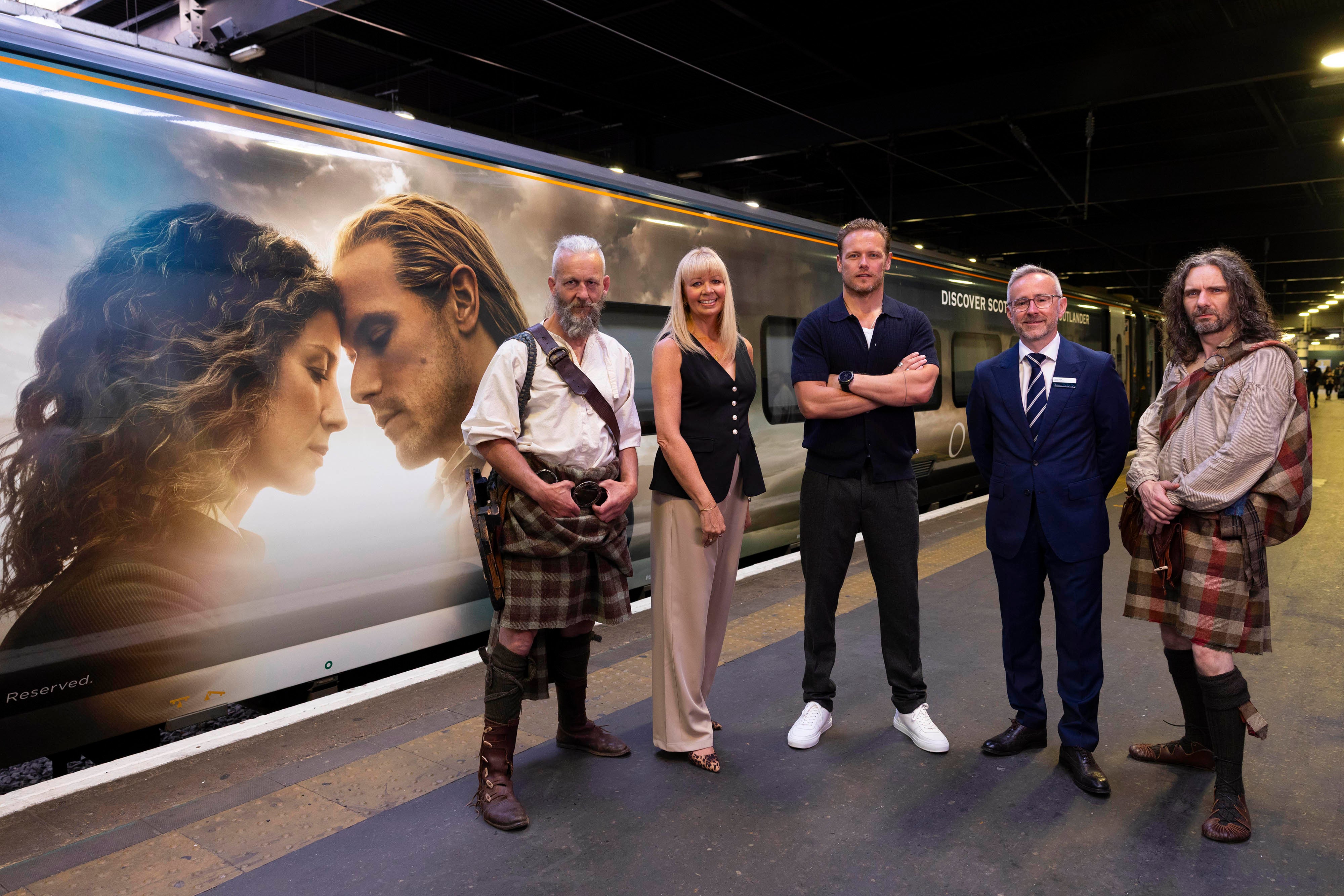 The Caledonian Sleeper train has been given a new look in celebration of Outlander, with the makeover hailed as 'exciting and surreal' by one of the show’s stars Sam Heughan