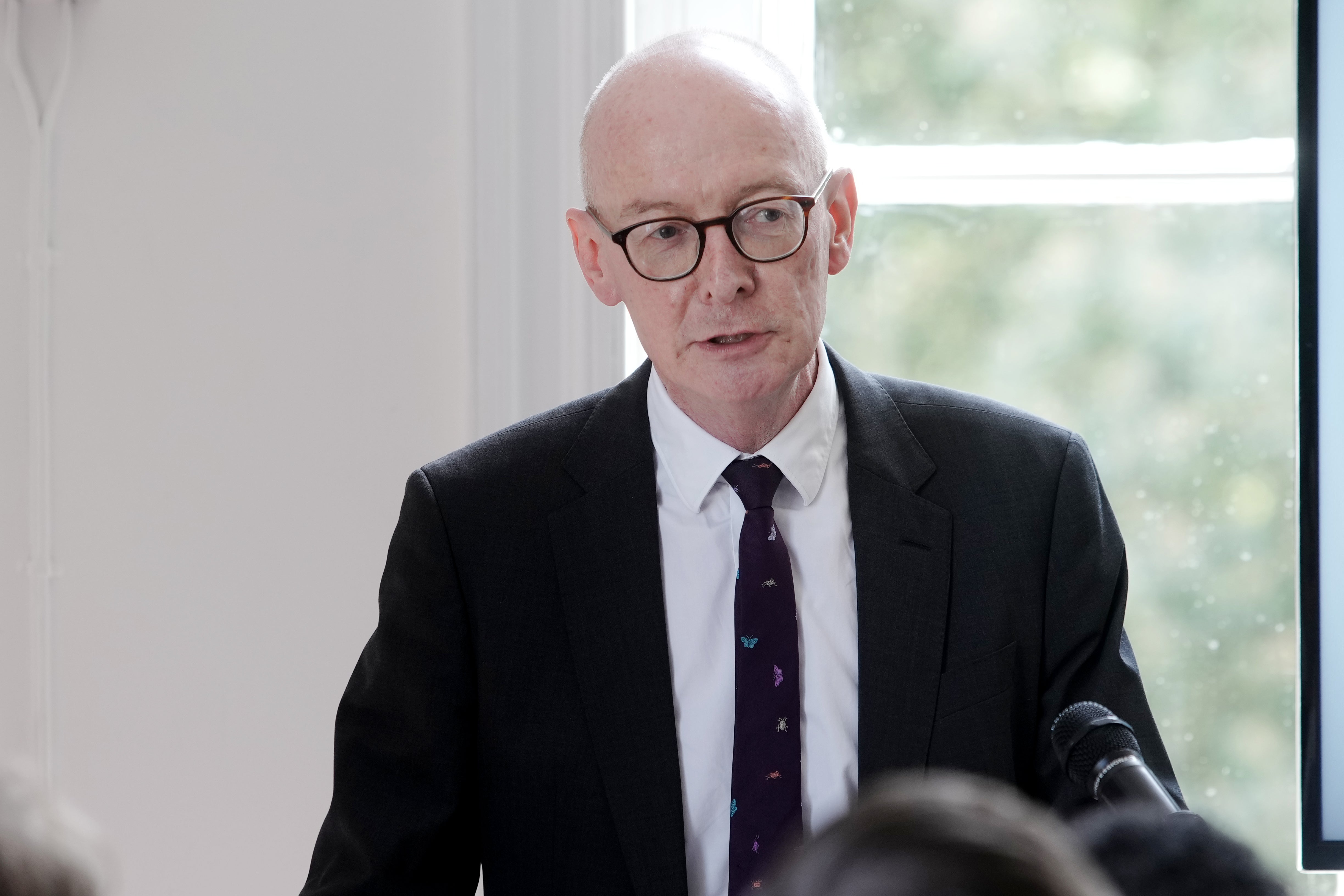 Work and Pensions Secretary Pat McFadden speaks to the press on Thursday