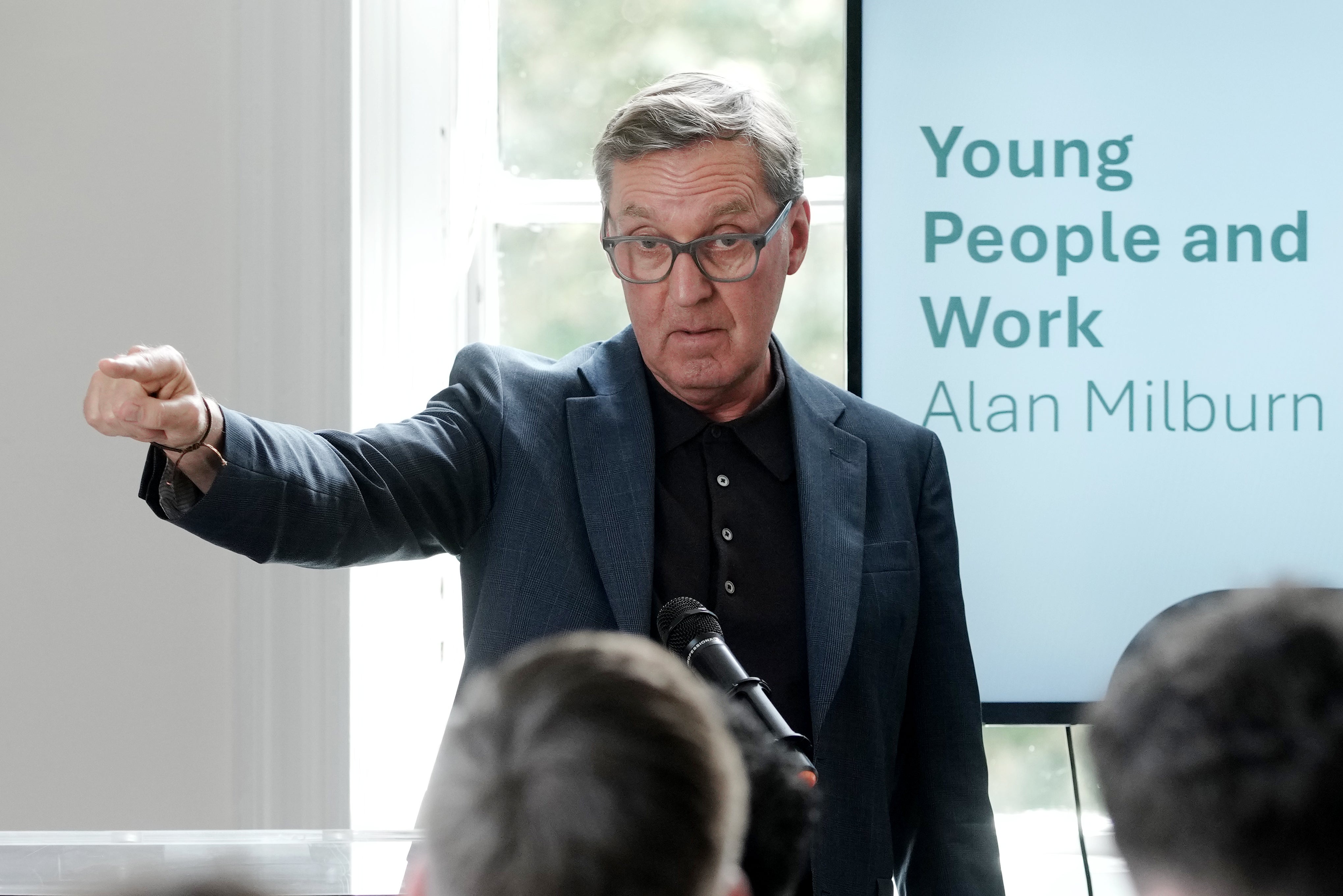 Former health secretary Alan Milburn speaks to media about the publication of his review into young people and work