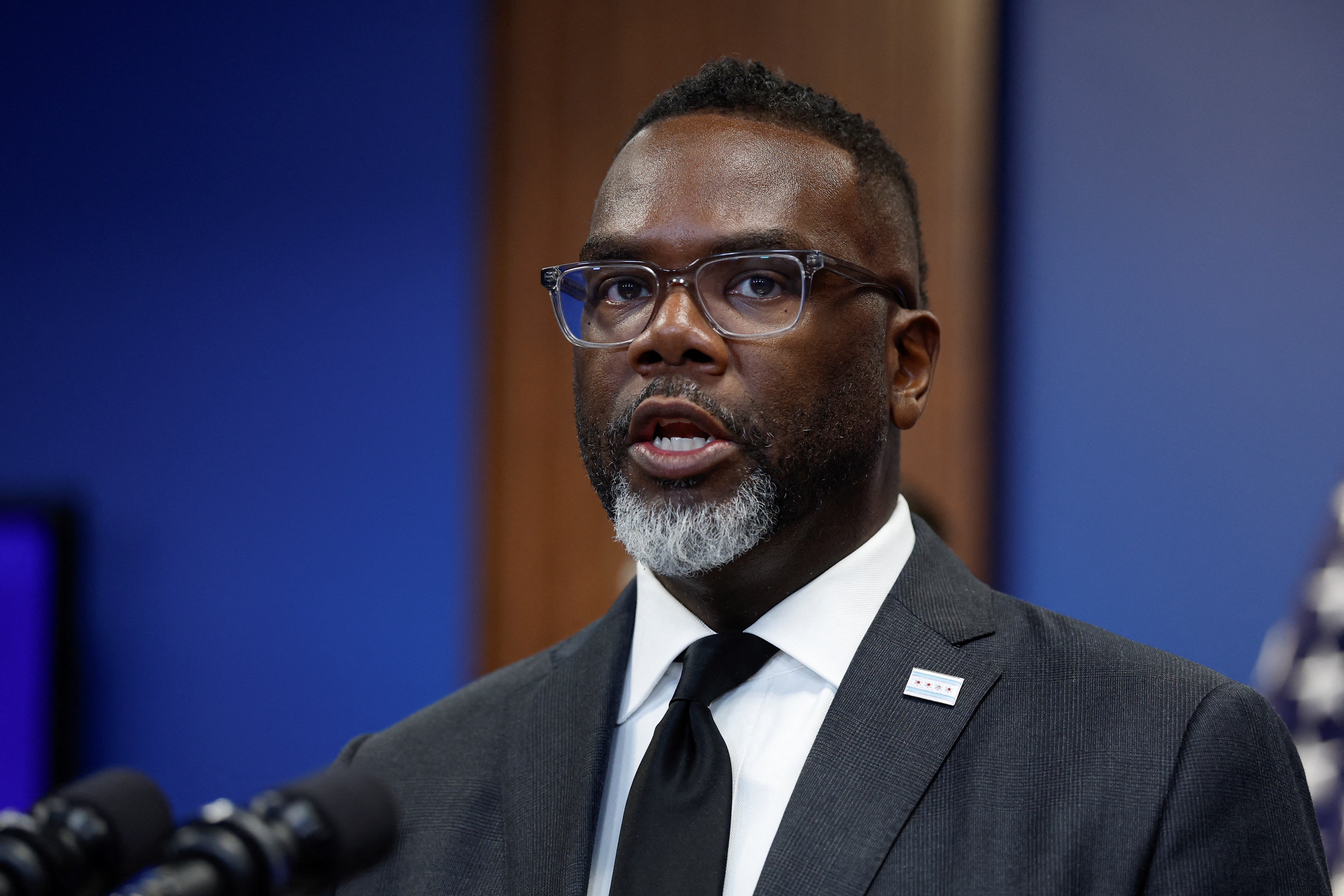 Chicago Mayor Brandon Johnson warned residents Wednesday afternoon that conditions were expected to intensify and could bring tornadoes, severe thunderstorms, damaging winds, and flash flooding (AFP/Getty)