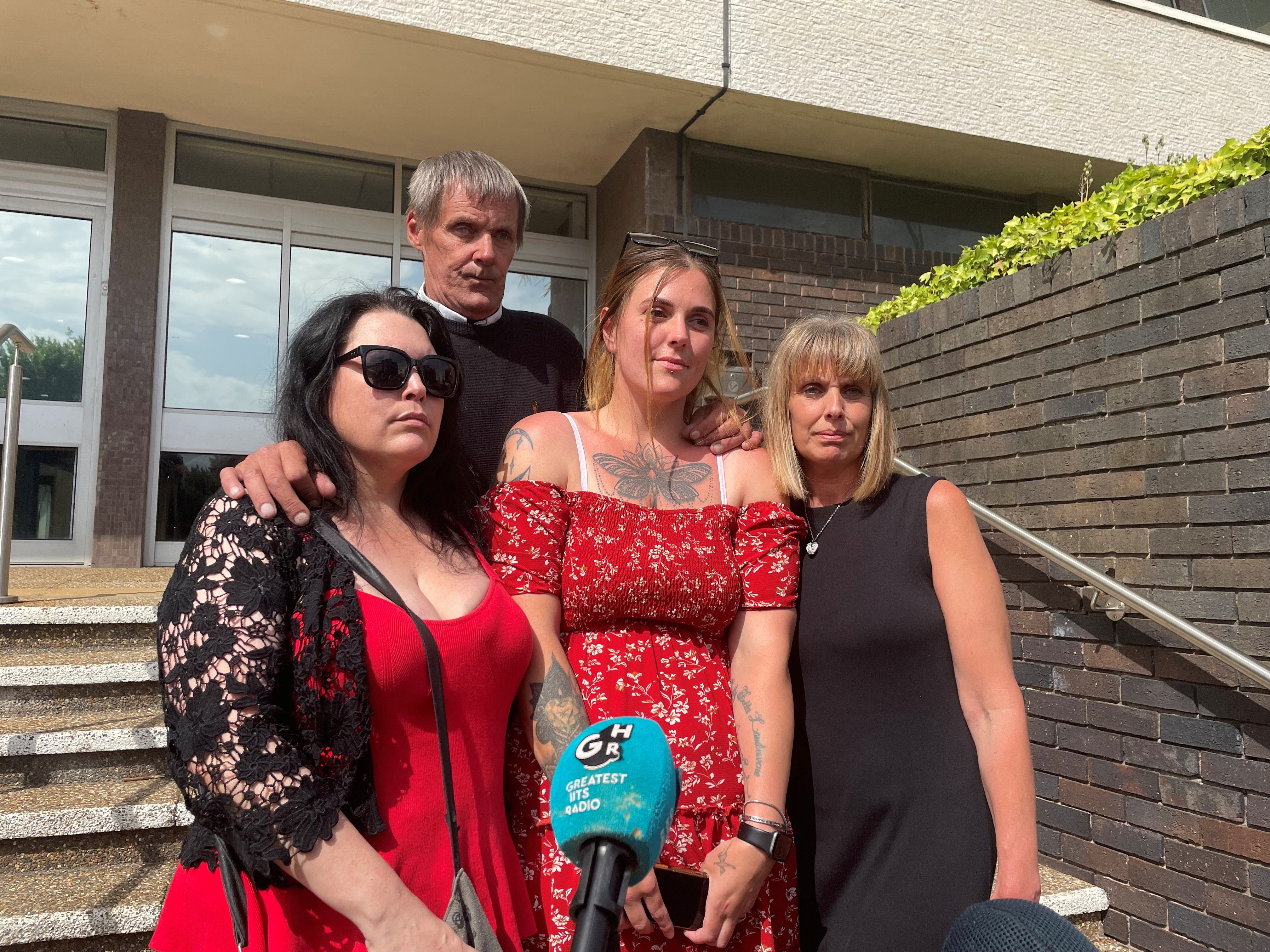 Rita Lambourne’s family outside Hove Crown Court on Thursday (Family Handout/PA Wire)