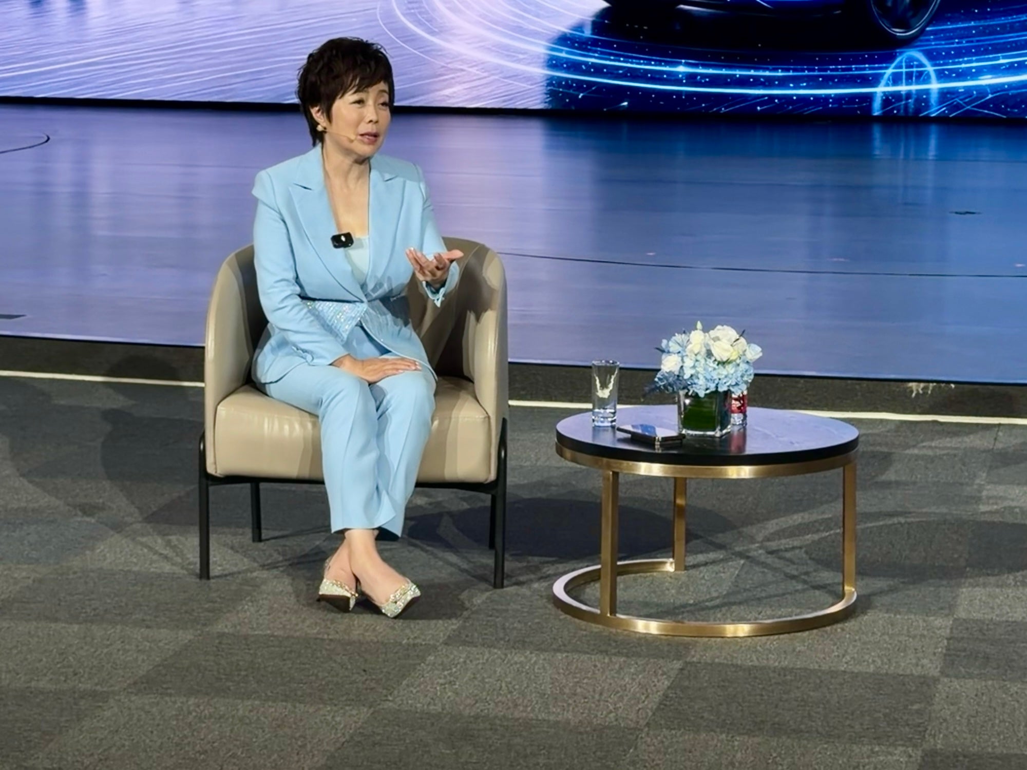 BYD executive vice-president Stella Li spoke to The Independent at BYD's HQ in Shenzhen, China (Steve Fowler)