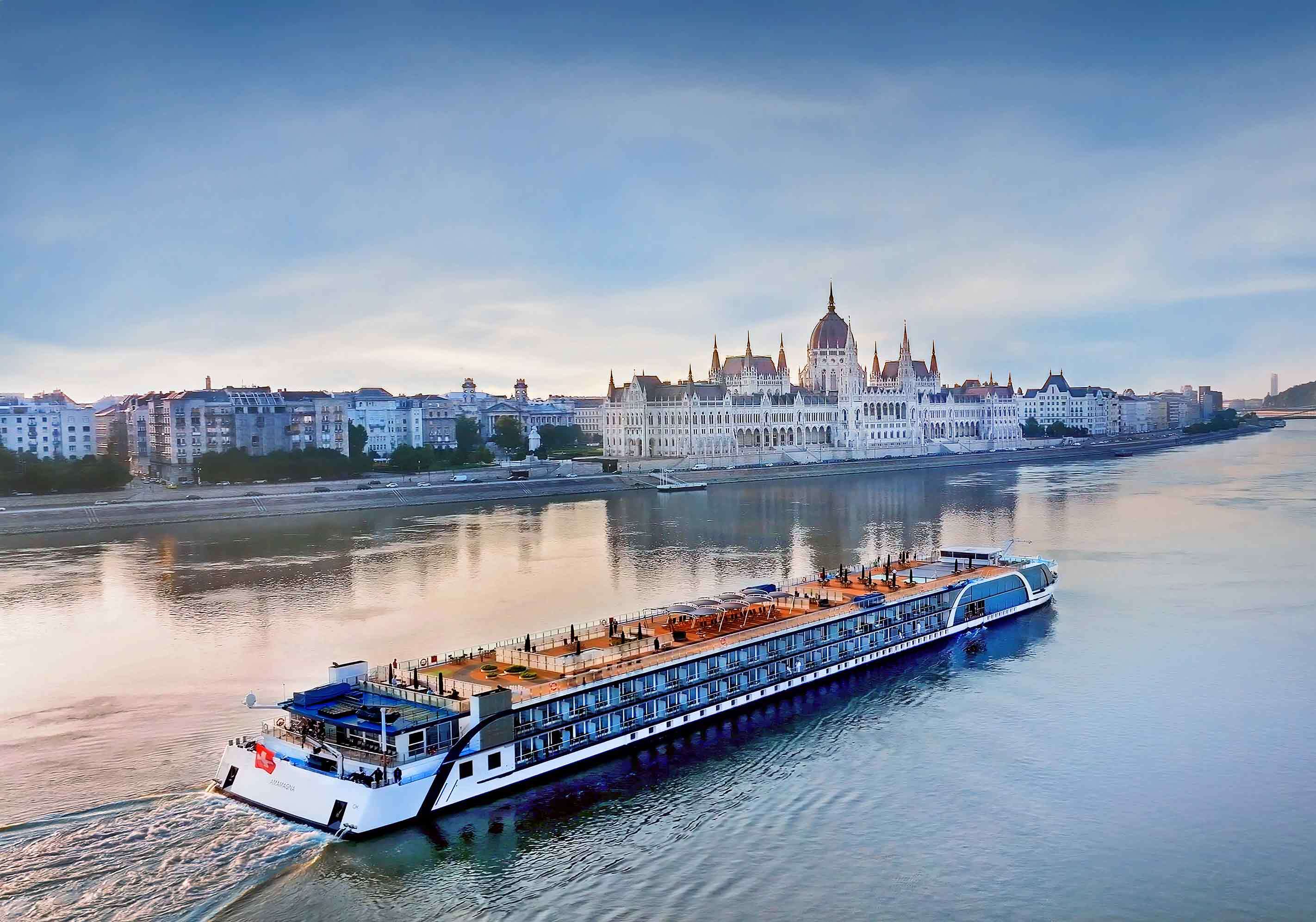 Enjoy a scenic river cruise along iconic European waterways such as the Danube