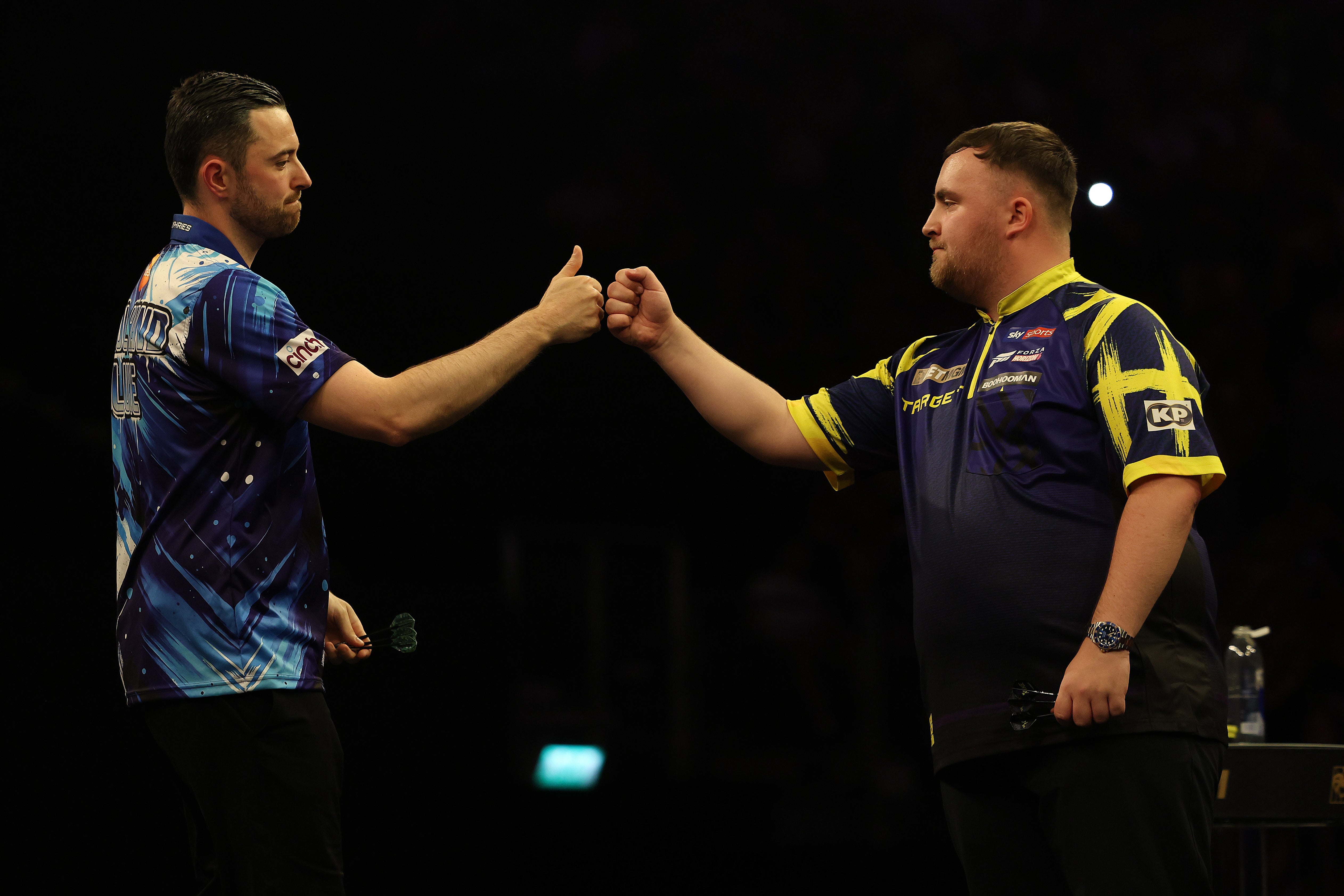 Luke Littler (right) overcame his great rival Luke Humphries (Getty)
