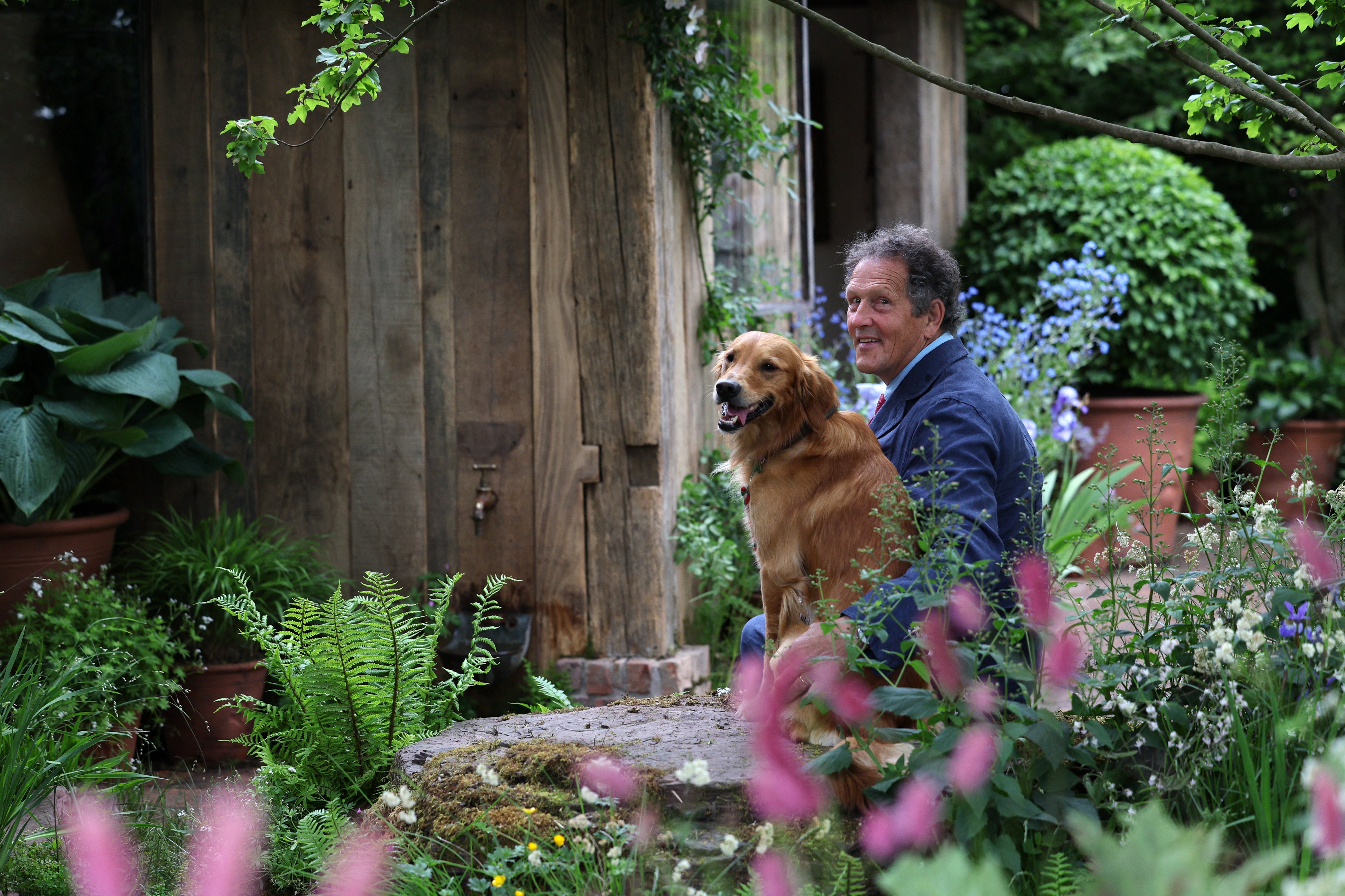 Gardener Monty Don with his dog Ned