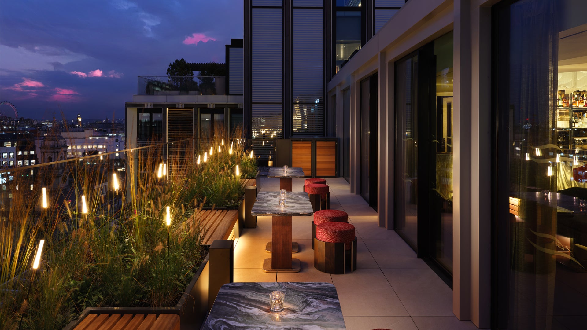 The Hanover Bar on the rooftop seats 50 and boasts views over London