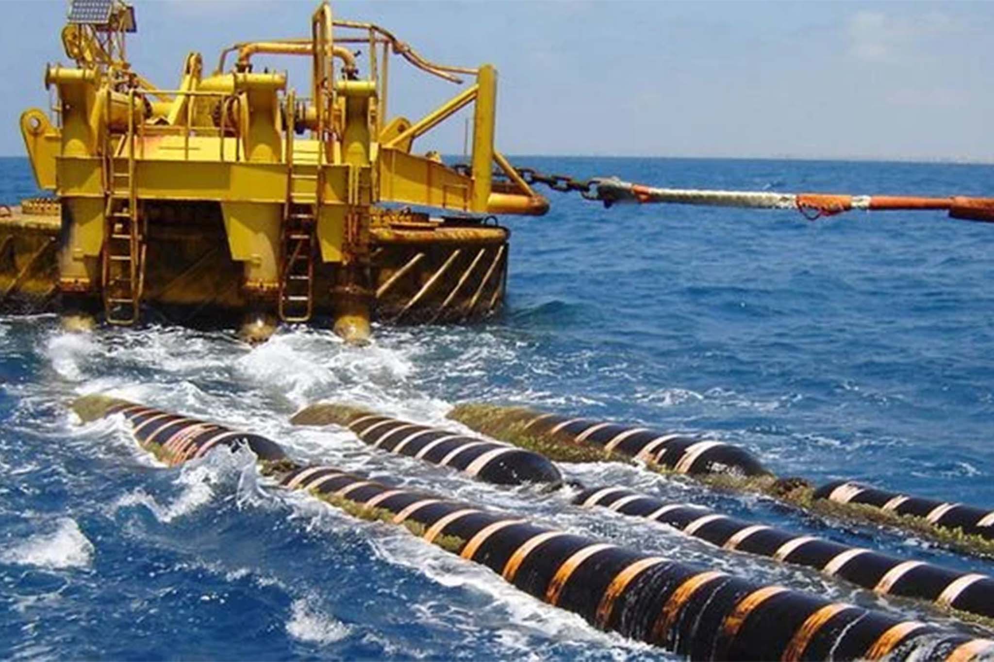 Submarine cables are laid by large specialised ships