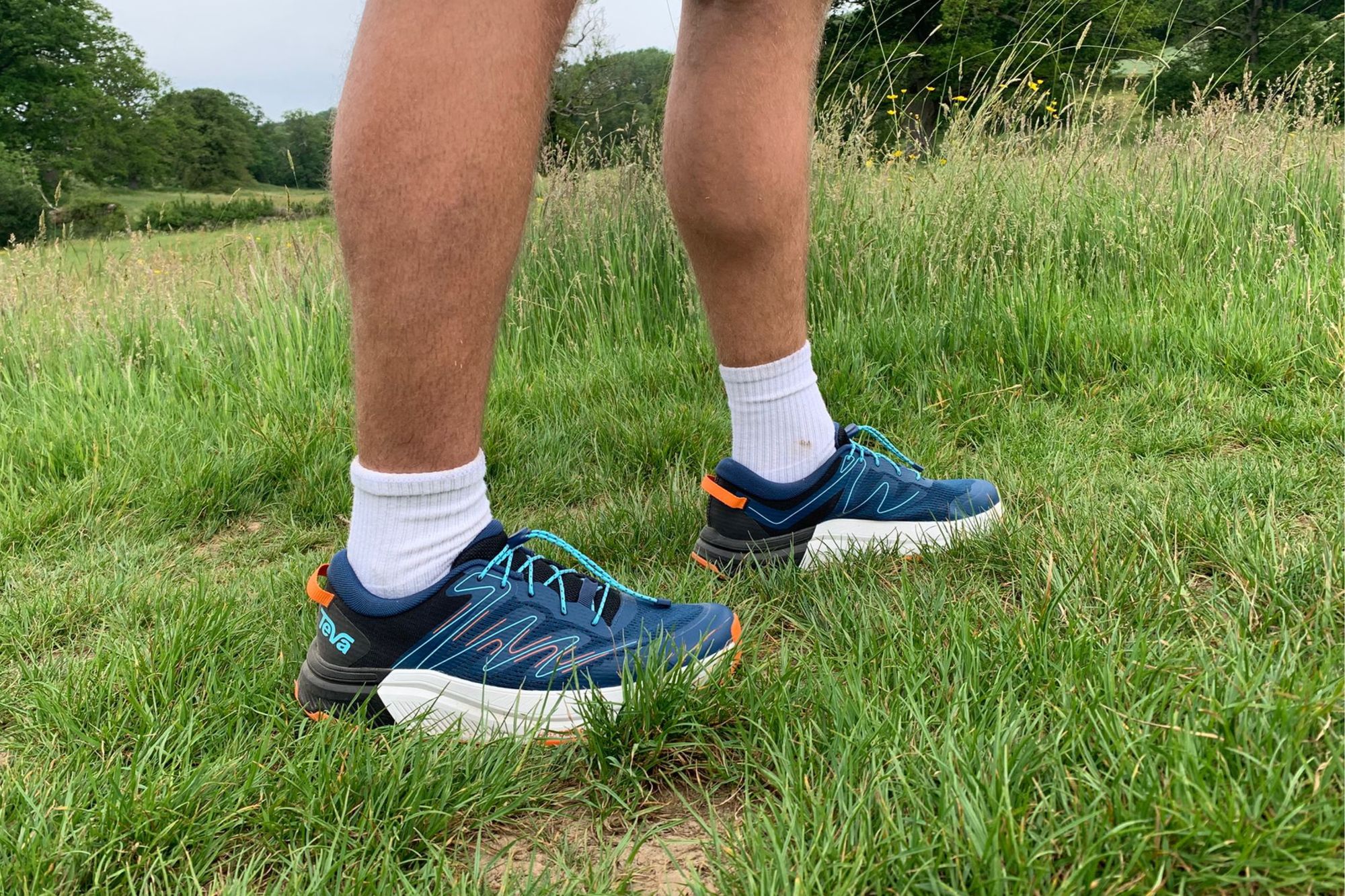 The shoes were tested on sharp inclines and different types of terrain (Lucy Smith/The Independent)