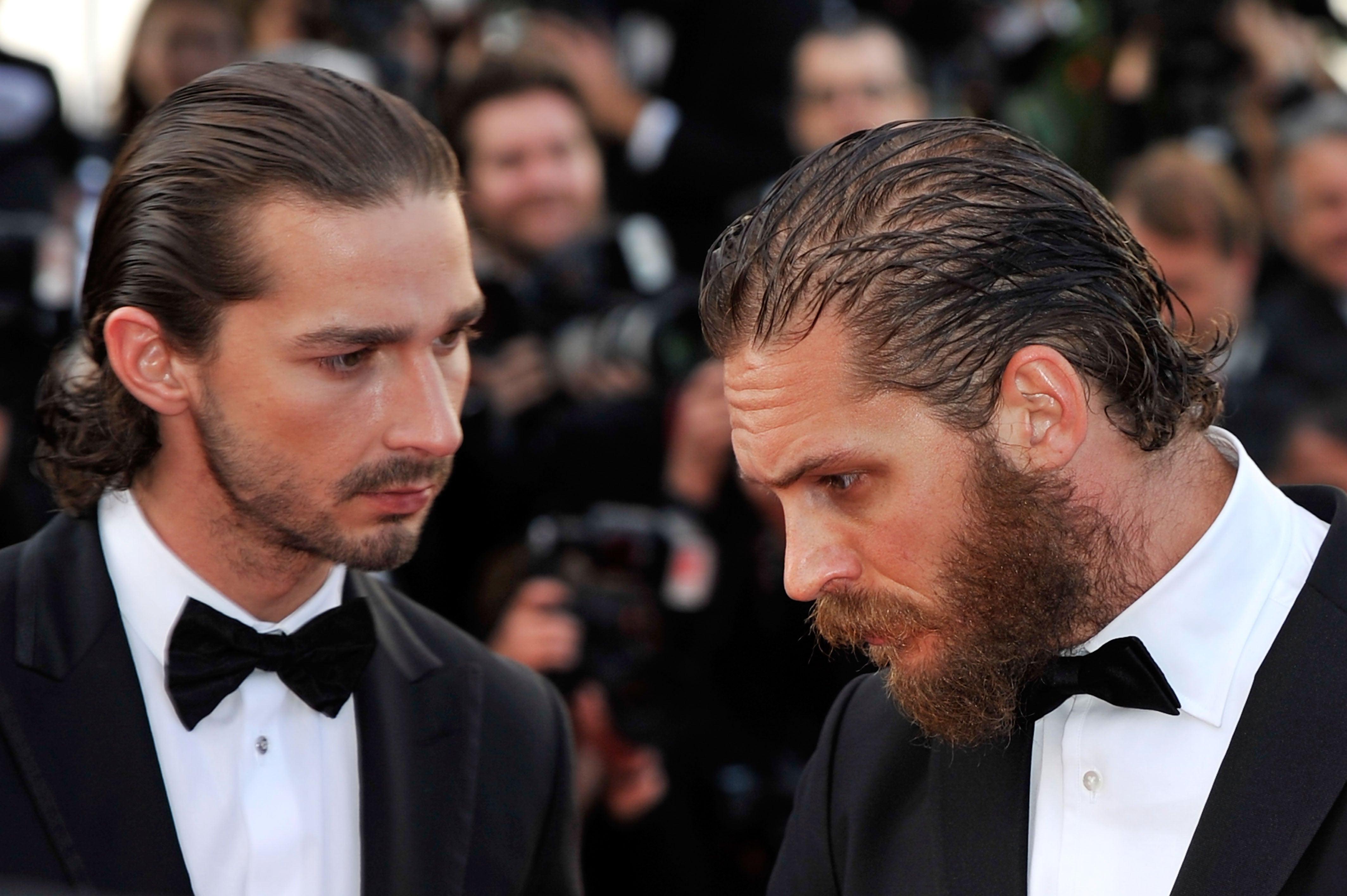 Shia LaBeouf and Tom Hardy at the ‘Lawless’ premiere during the Cannes Film Festival in May 2012