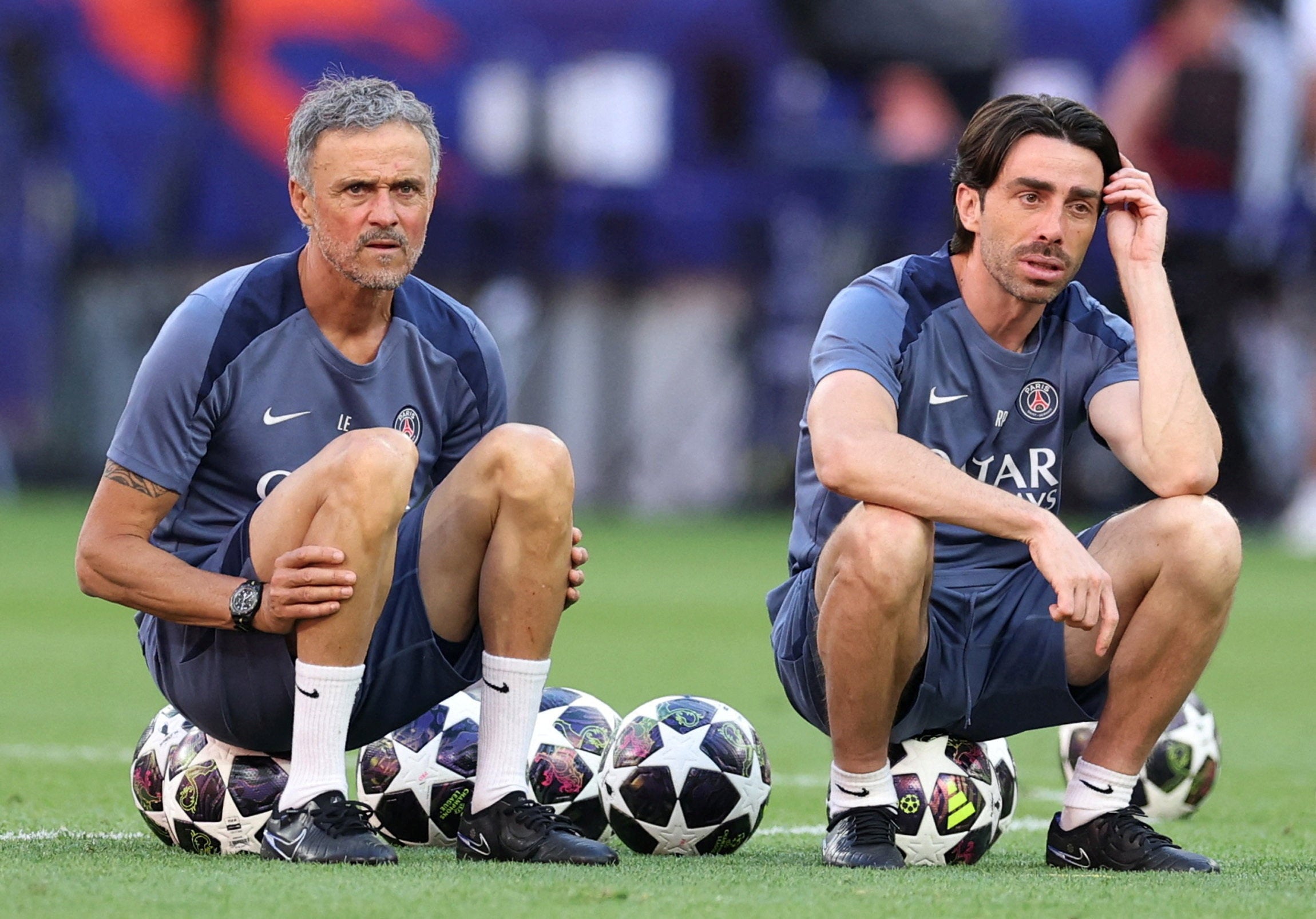 PSG coach Luis Enrique during training