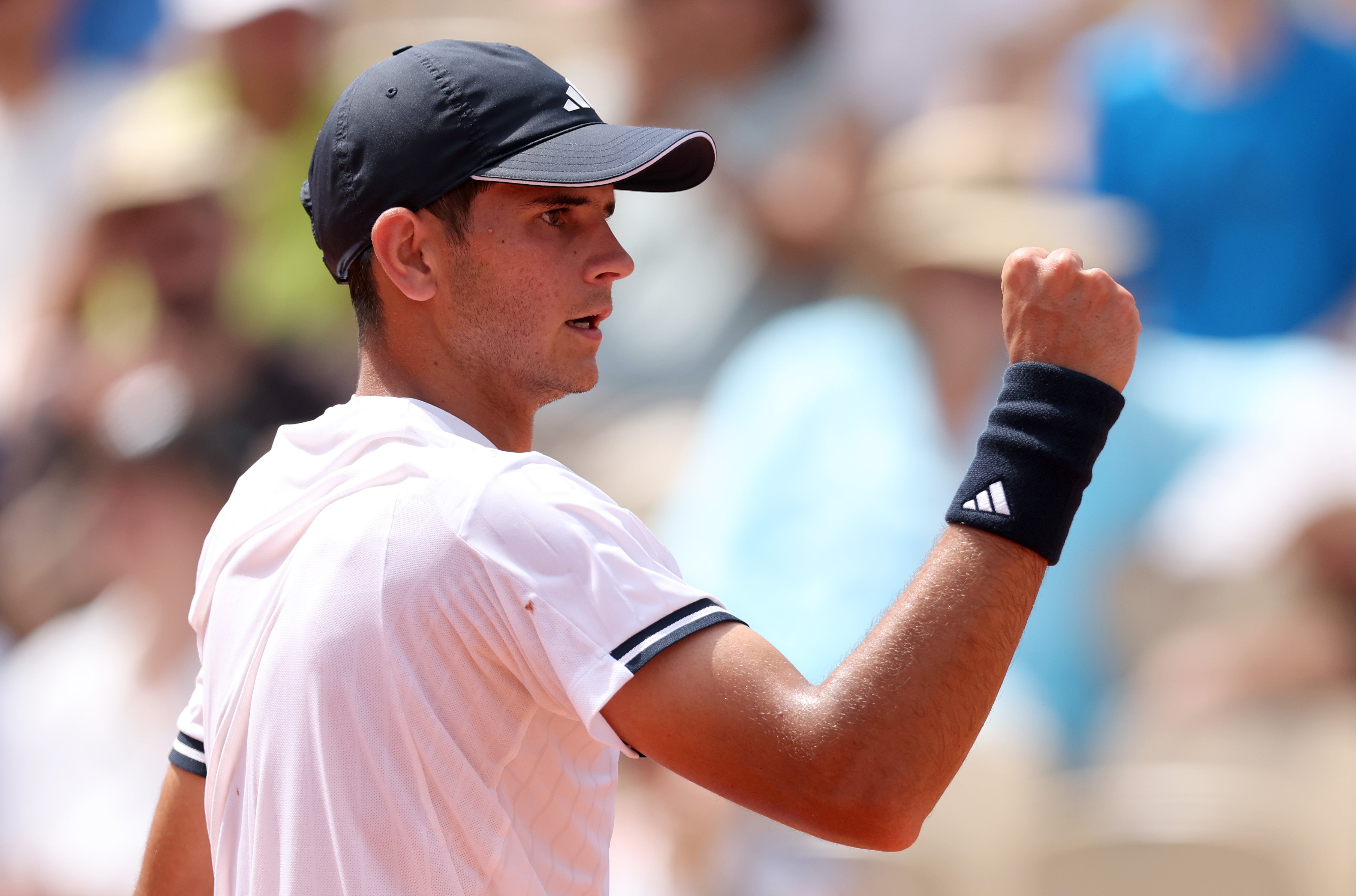 Rafael Jodar celebrates a point against Alex Michelsen of the United States during their Men's Singles third-round match