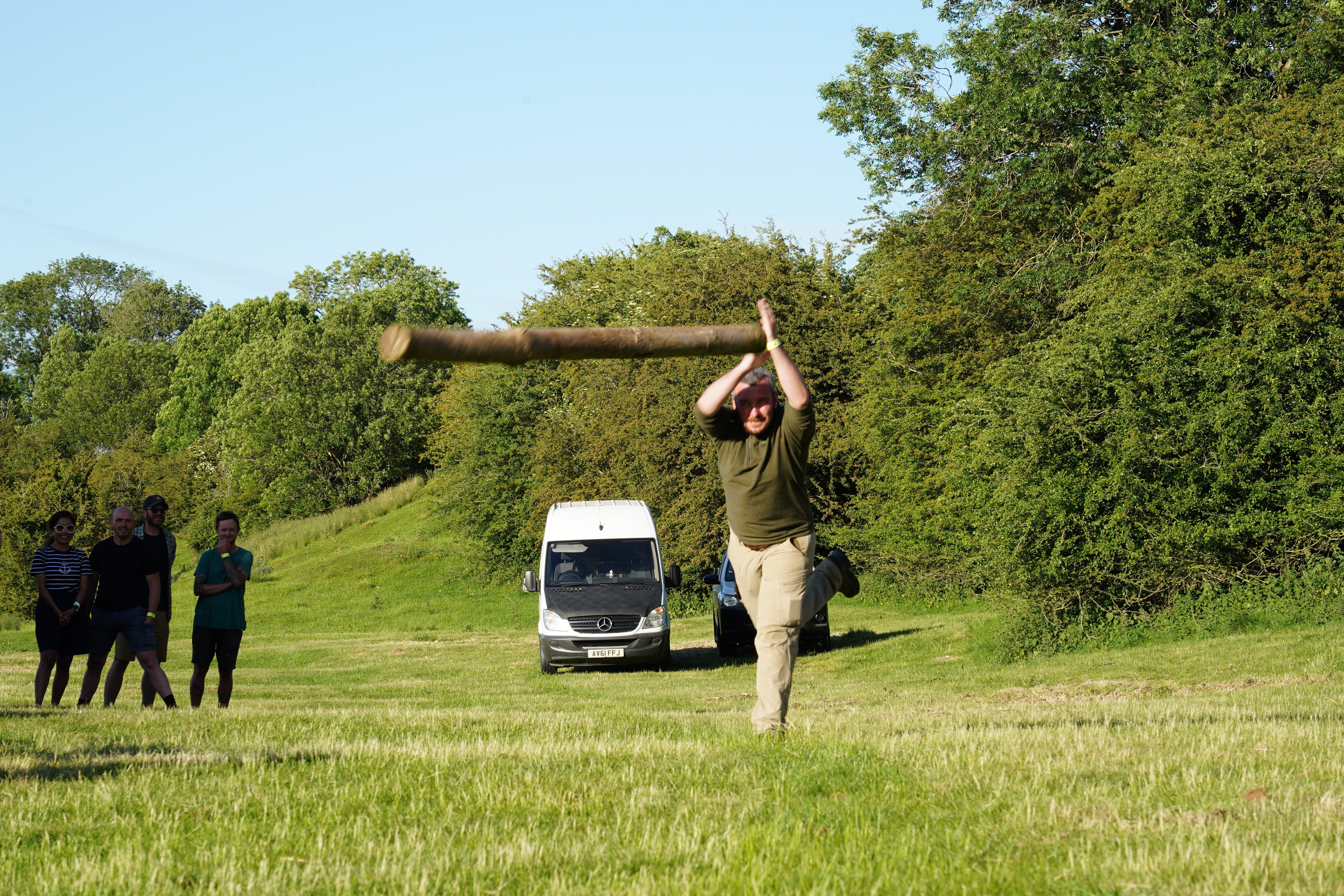 The wooden pillar throw is another of the ancient events