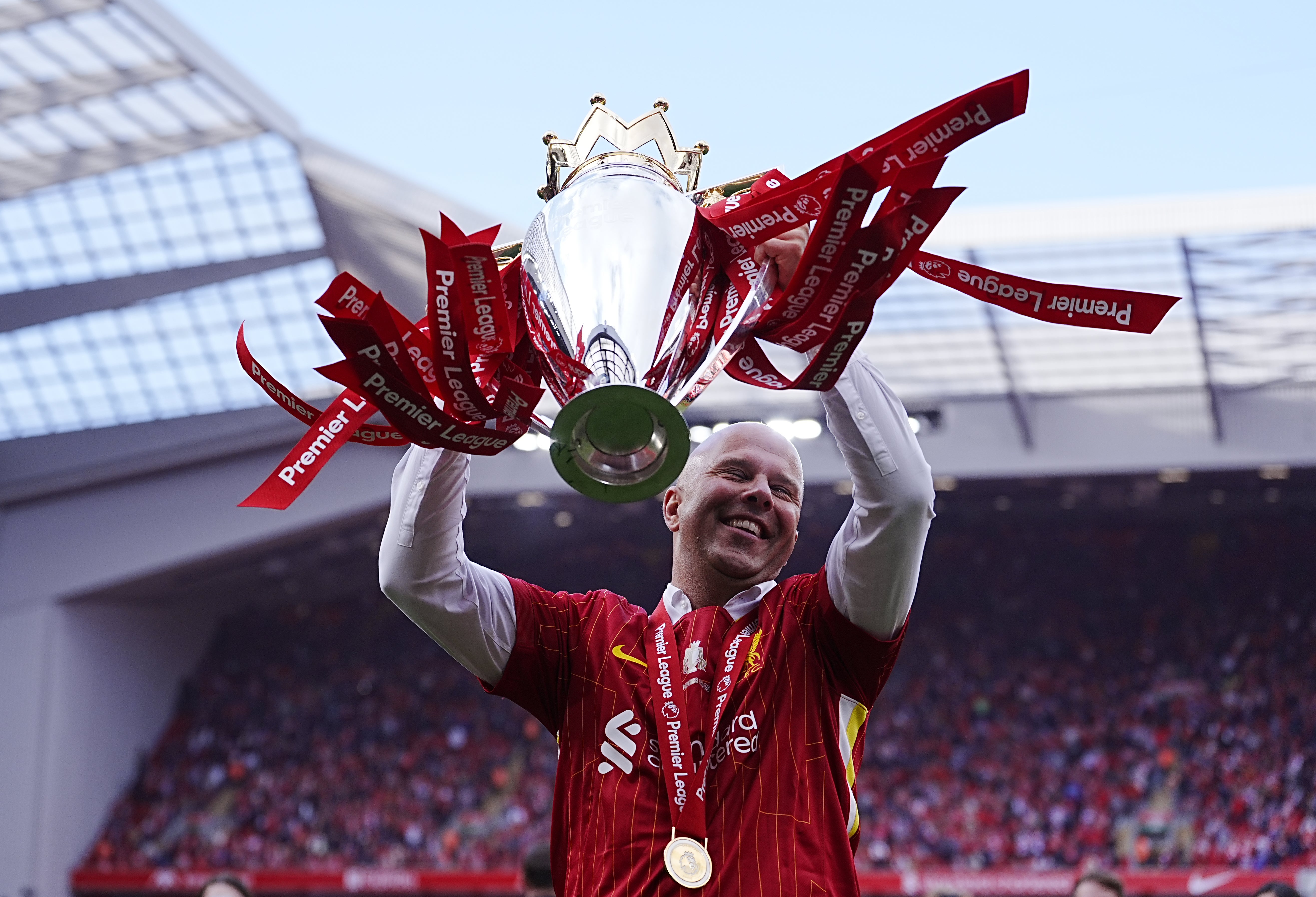 Arne Slot led Liverpool to only their second title in 35 years (Peter Byrne/PA)