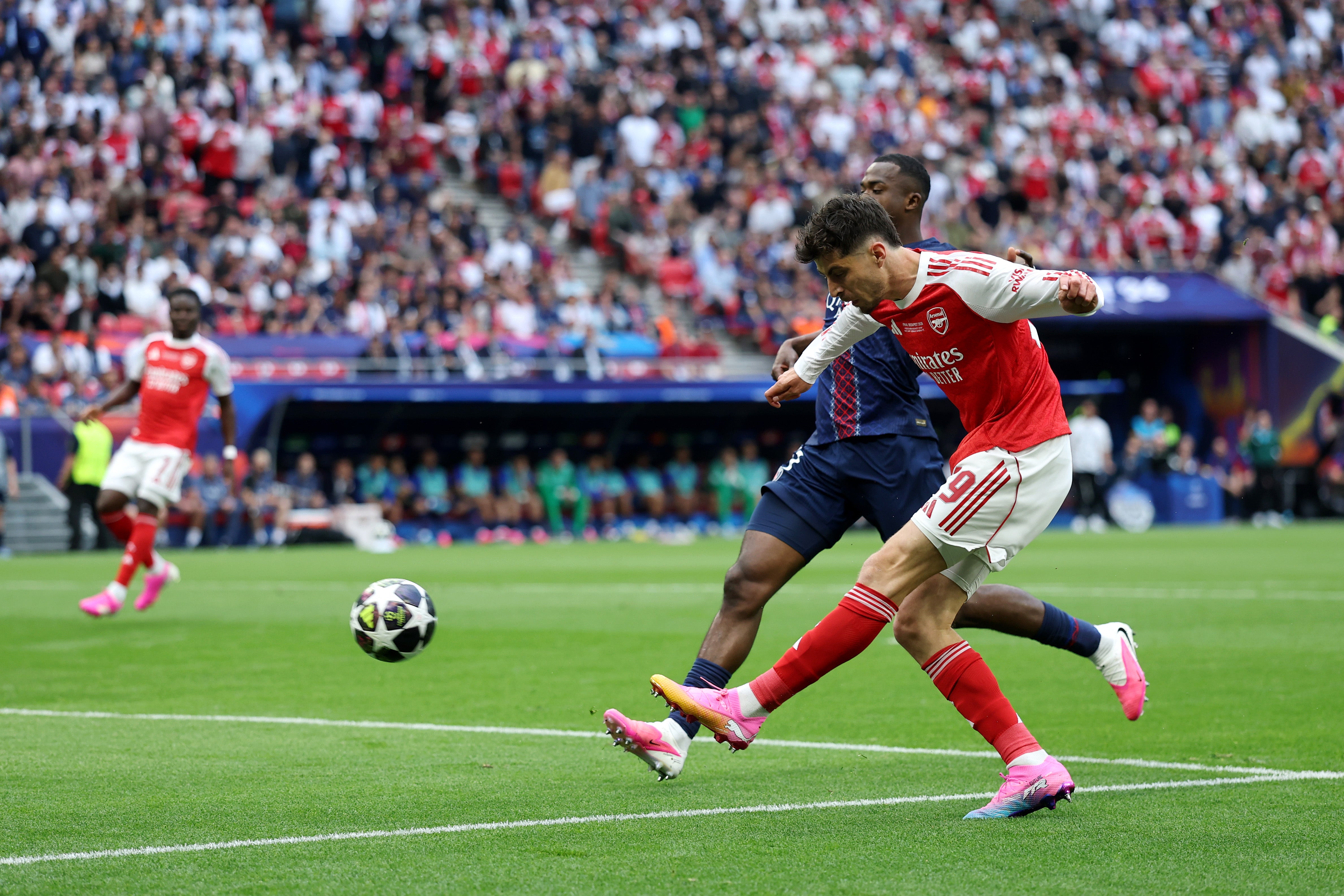 Kai Havertz blasted Arsenal into the lead early in the first half